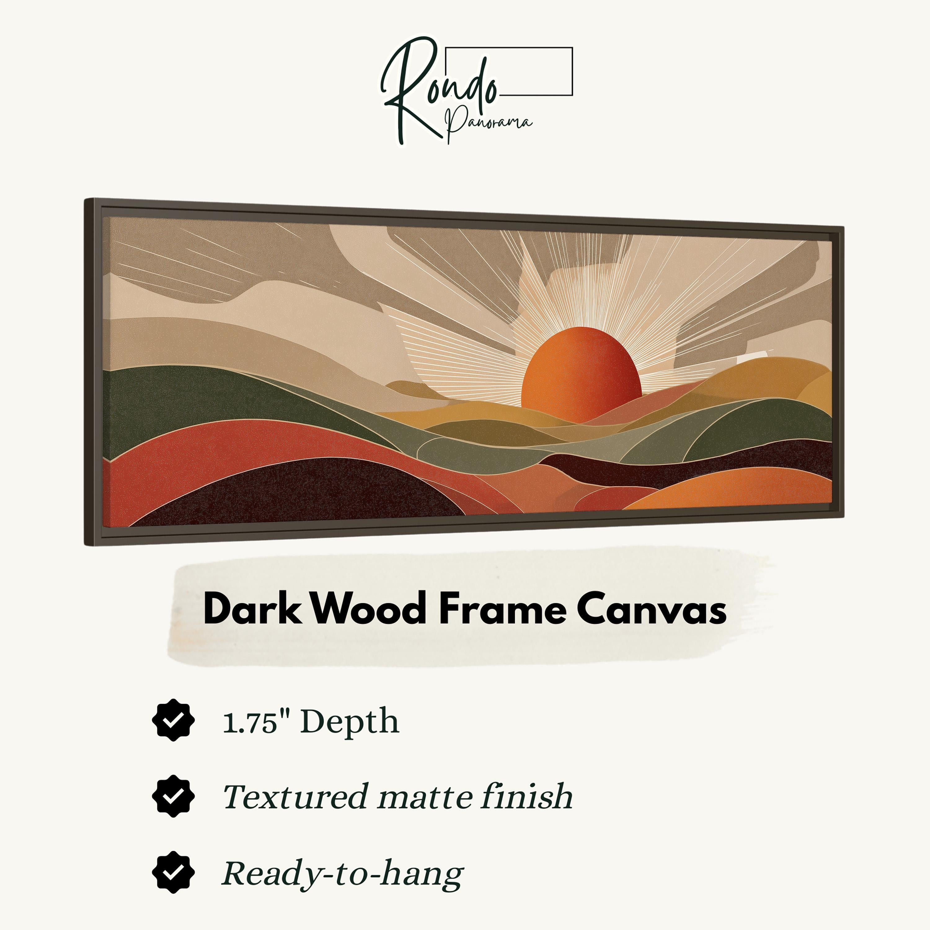 Mid Century Modern Sunset Landscape - Wide Panoramic Canvas