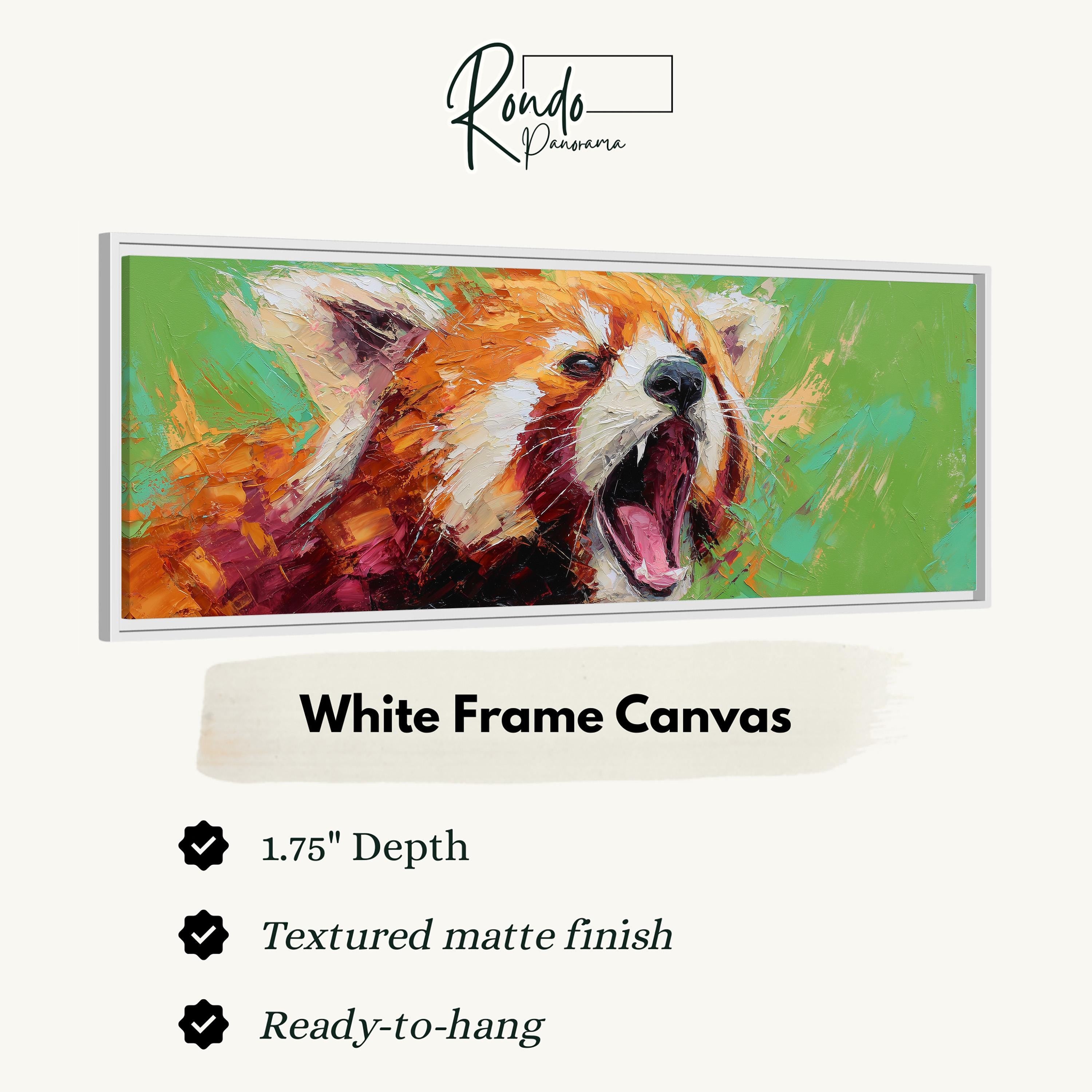 Abstract Red Panda - Wide Panoramic Canvas Art