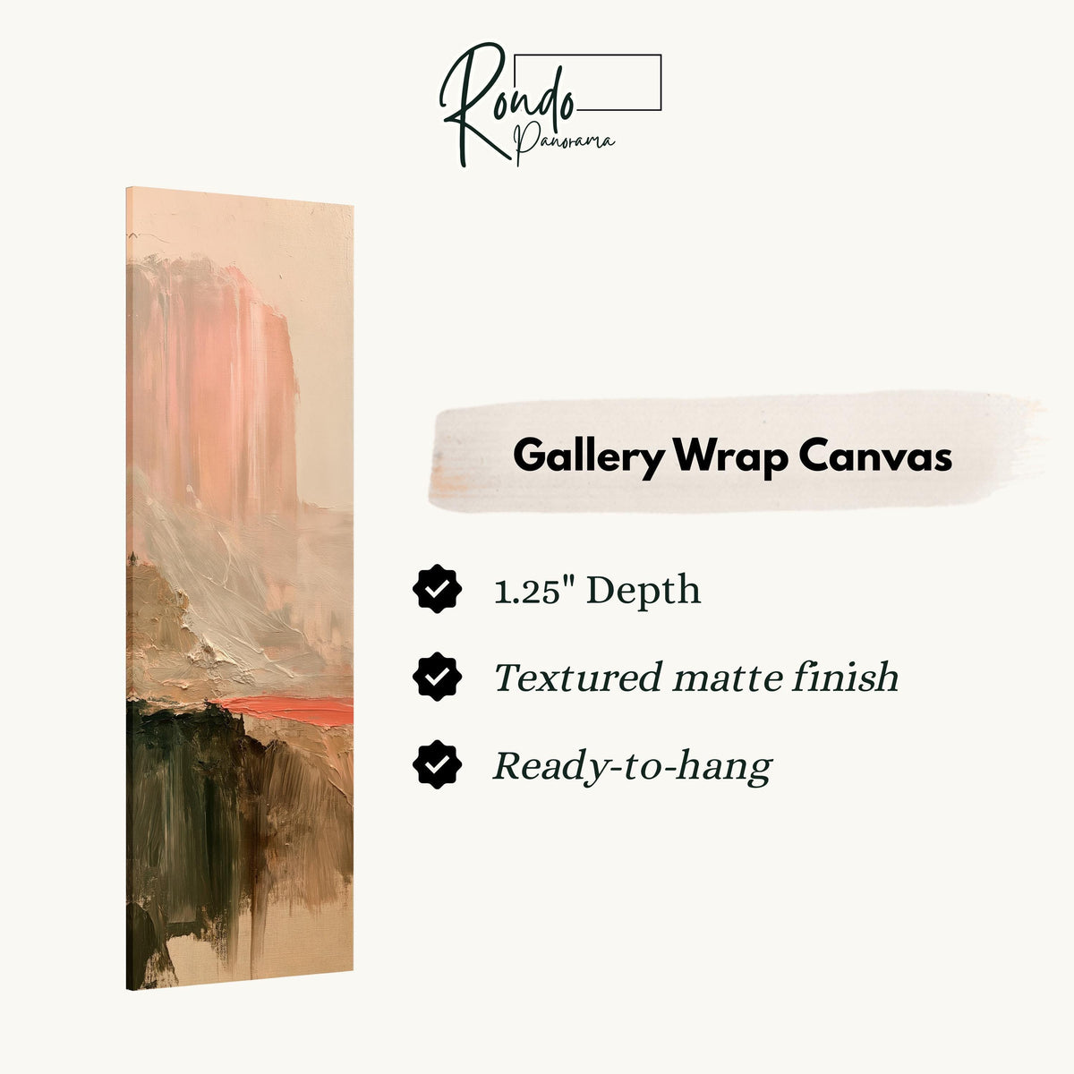 Abstract desert mesa and red river gallery wrap canvas with the image wrapped around the edges