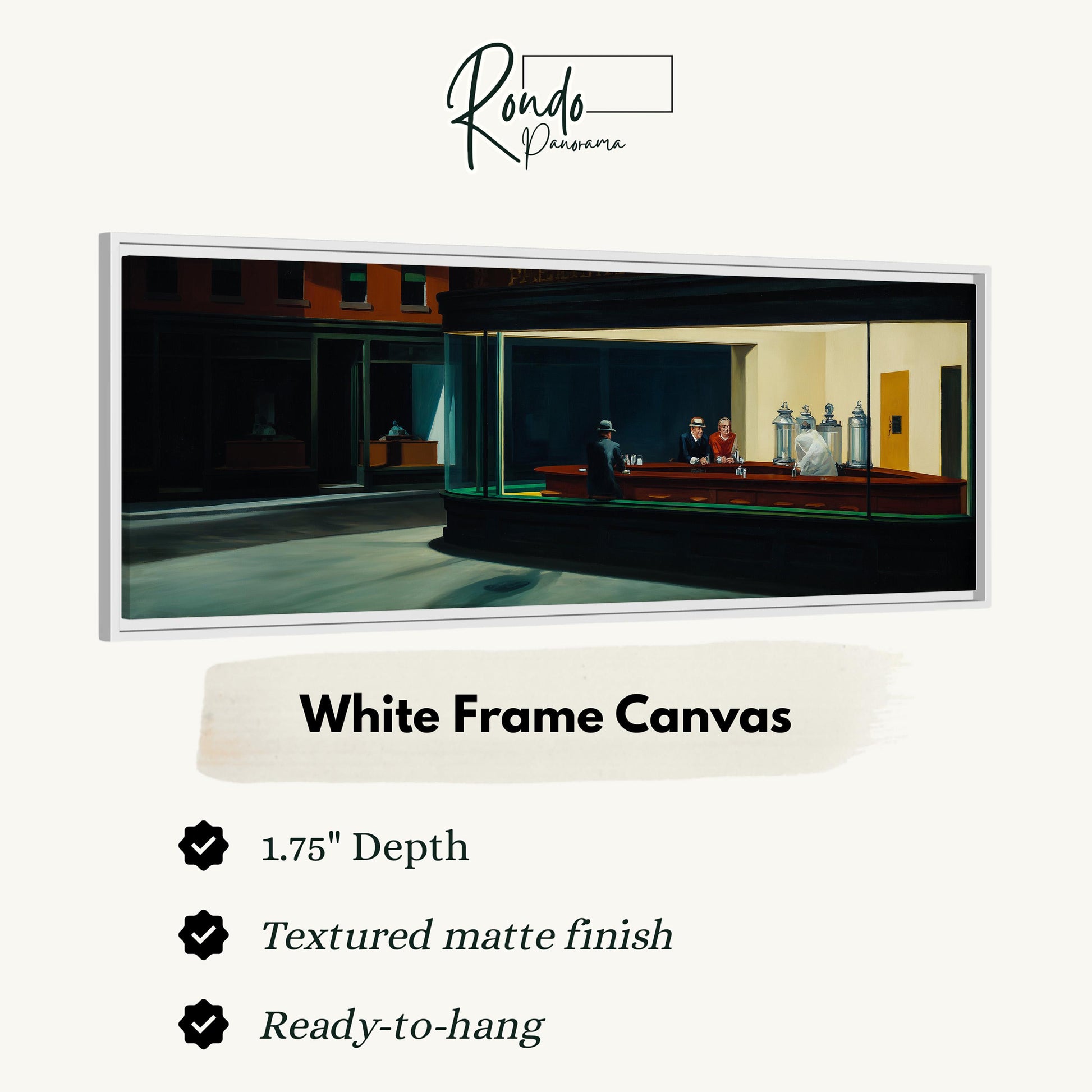 The image is a white frame canvas depicting a scene of people sitting at a bar.