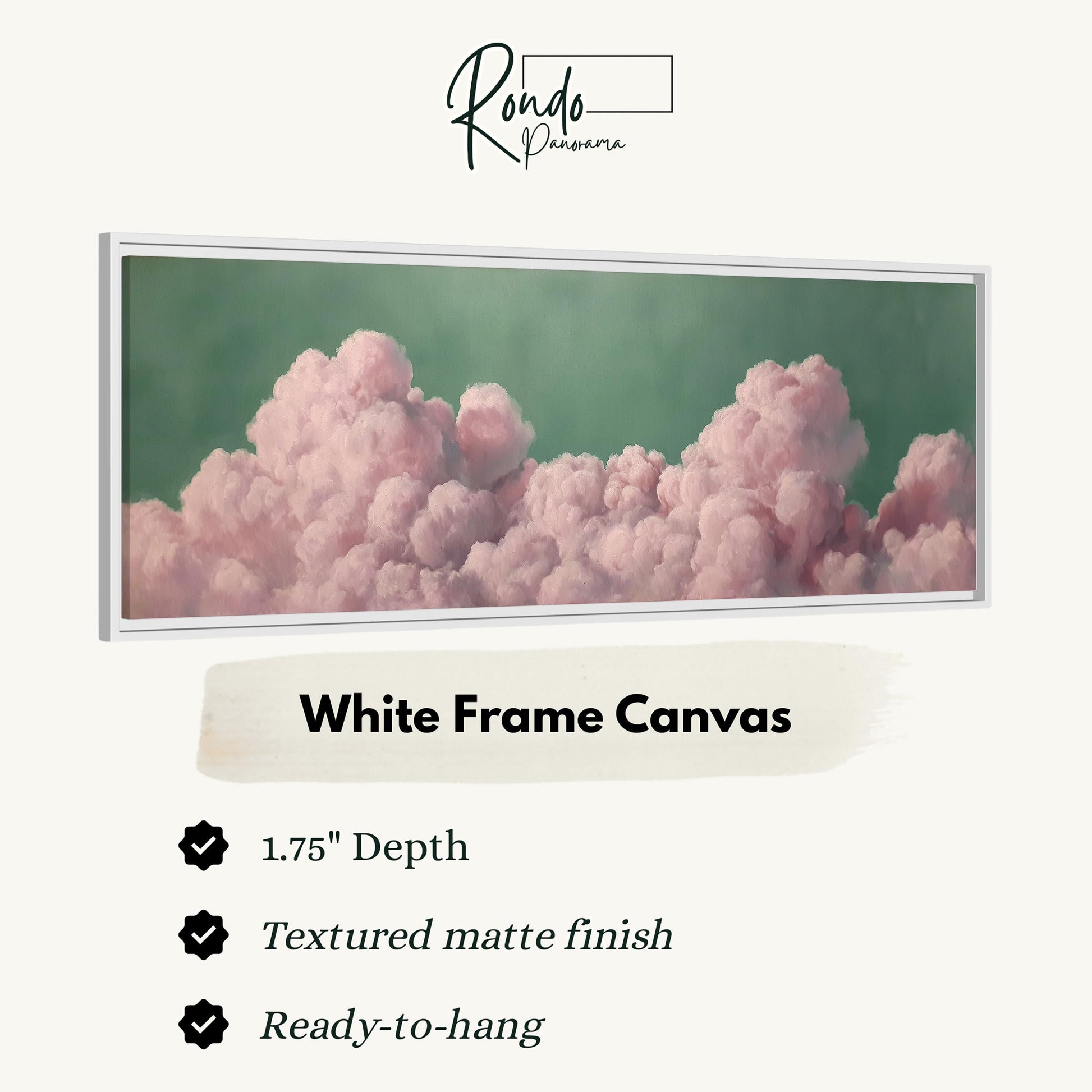 The image is a white frame canvas depicting a cloud with pink and white hues.