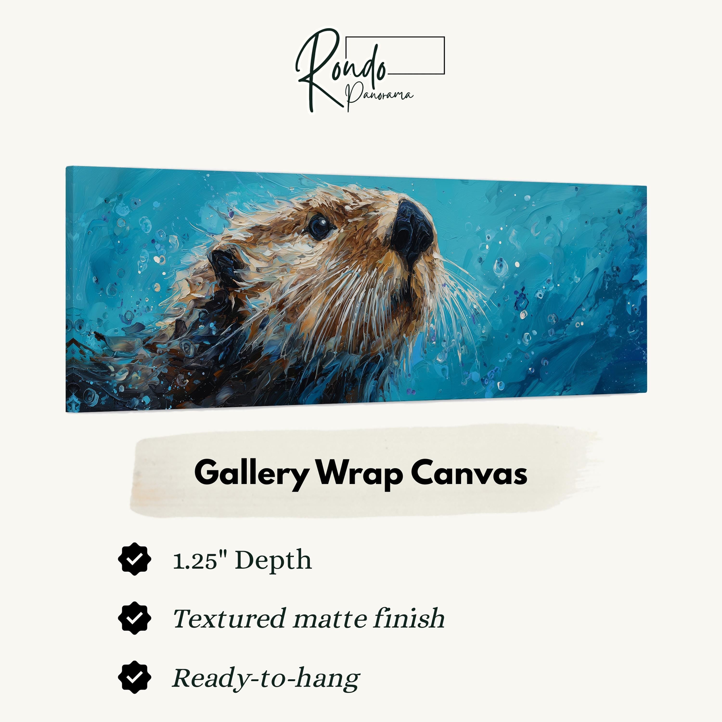Abstract Sea Otter - Wide Panoramic Canvas
