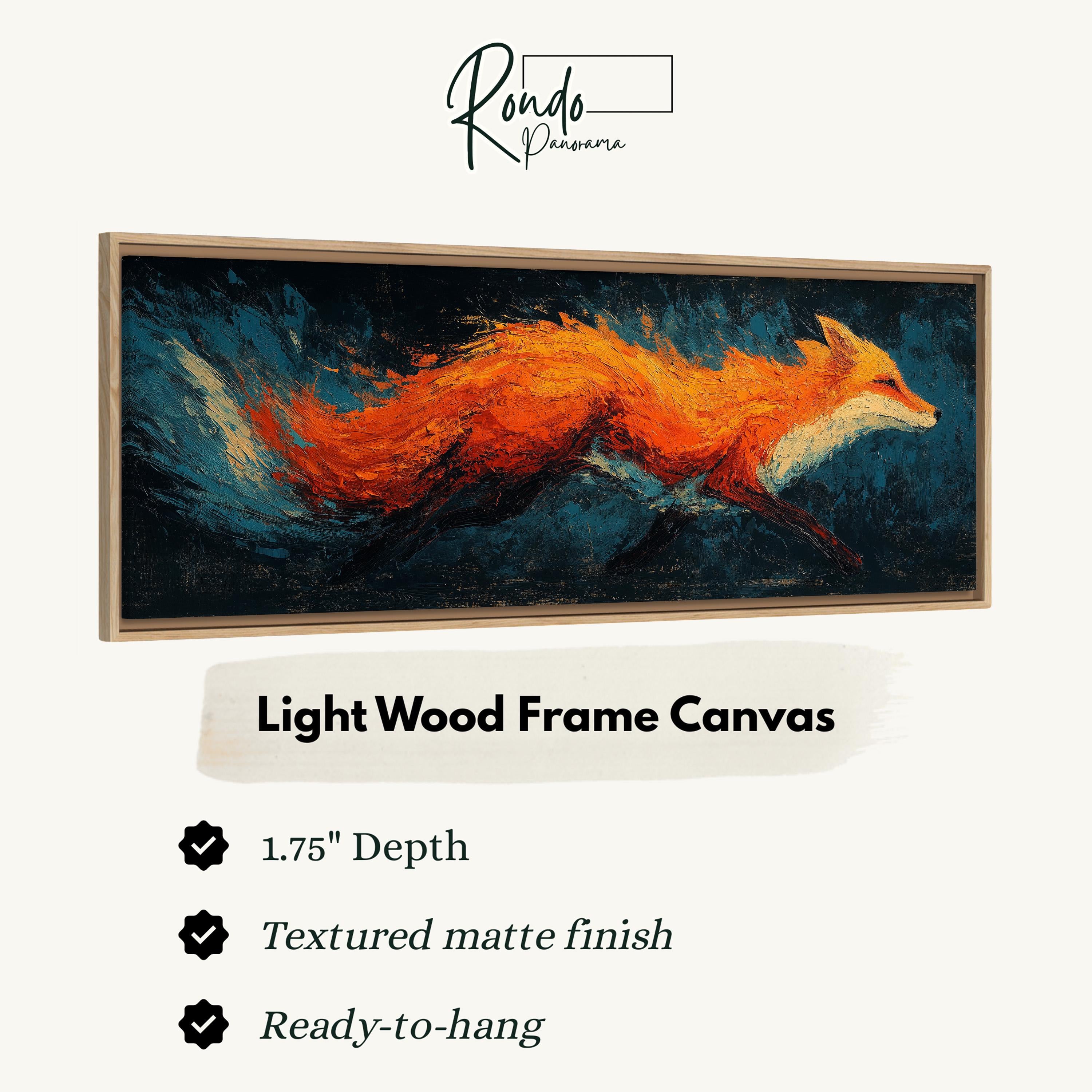 Abstract Fox Art - Wide Panoramic Canvas