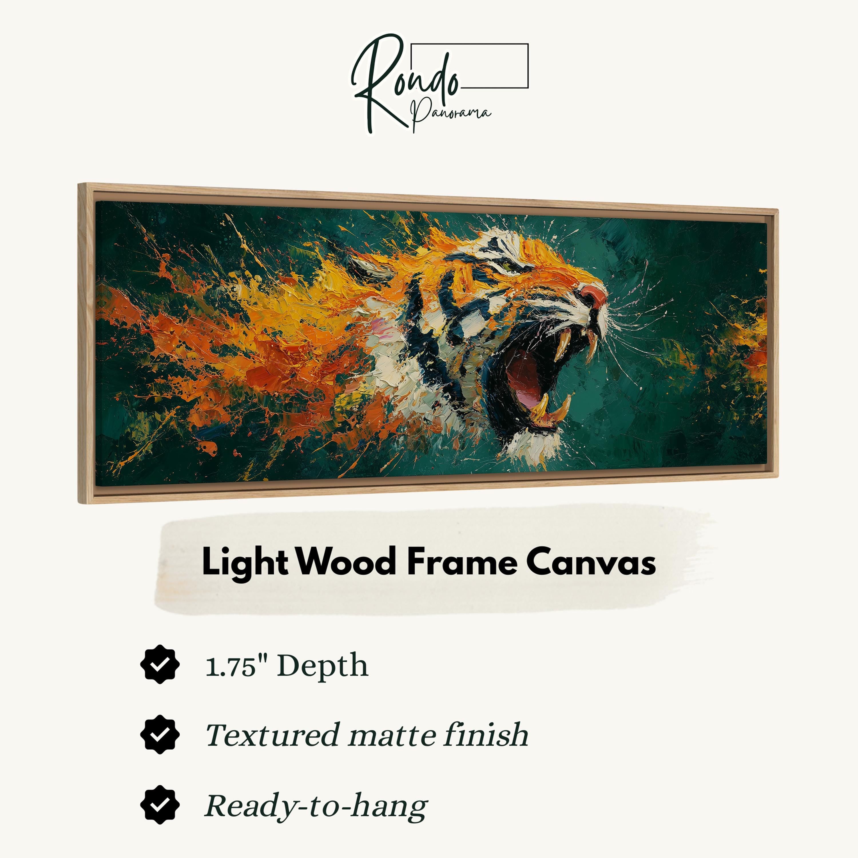 Abstract Roaring Tiger - Orange and Blue Art