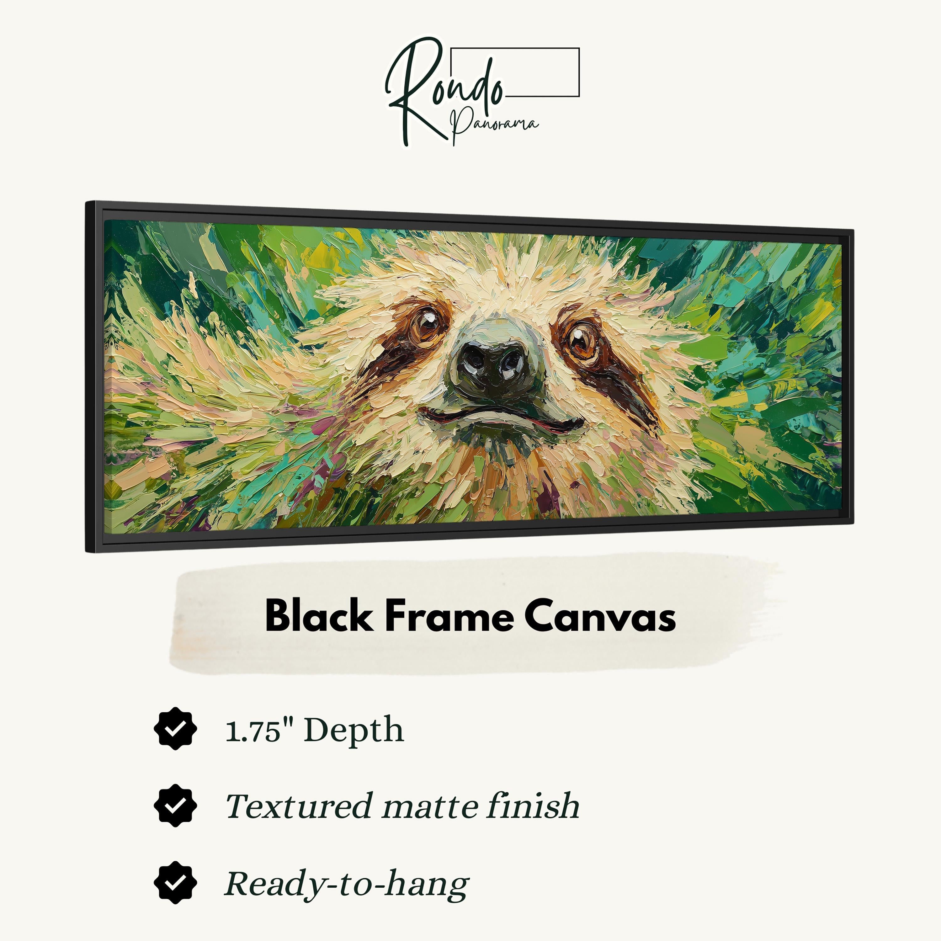 Happy Sloth - Wide Panoramic Canvas