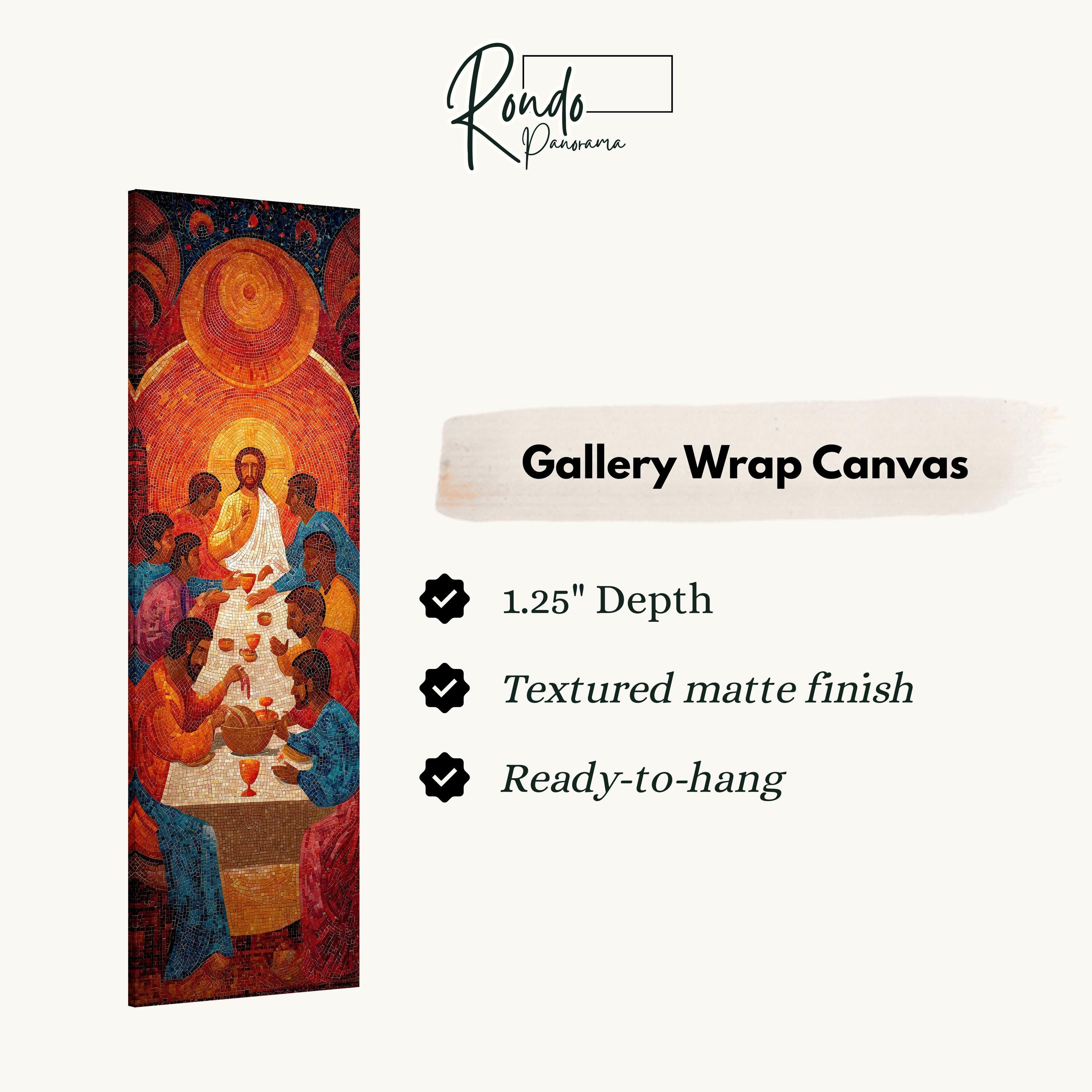 The image is a gallery wrap canvas featuring a painting of Jesus Christ and his twelve apostles.