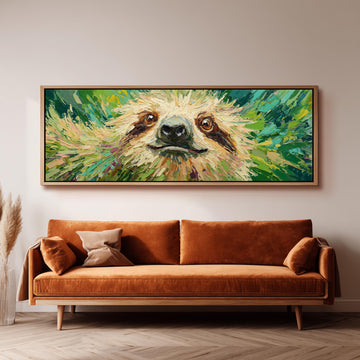 Happy Sloth - Wide Panoramic Canvas