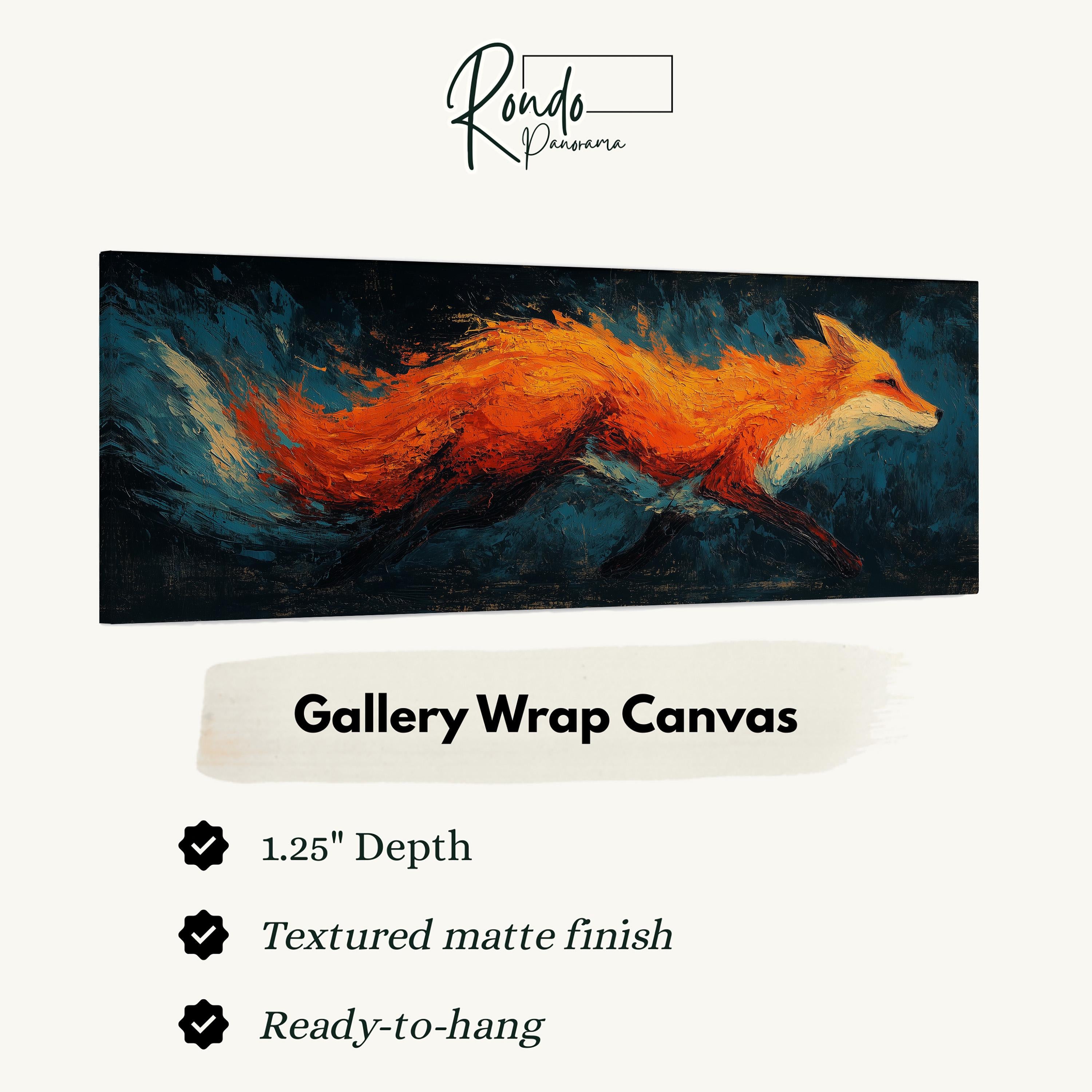 Abstract Fox Art - Wide Panoramic Canvas
