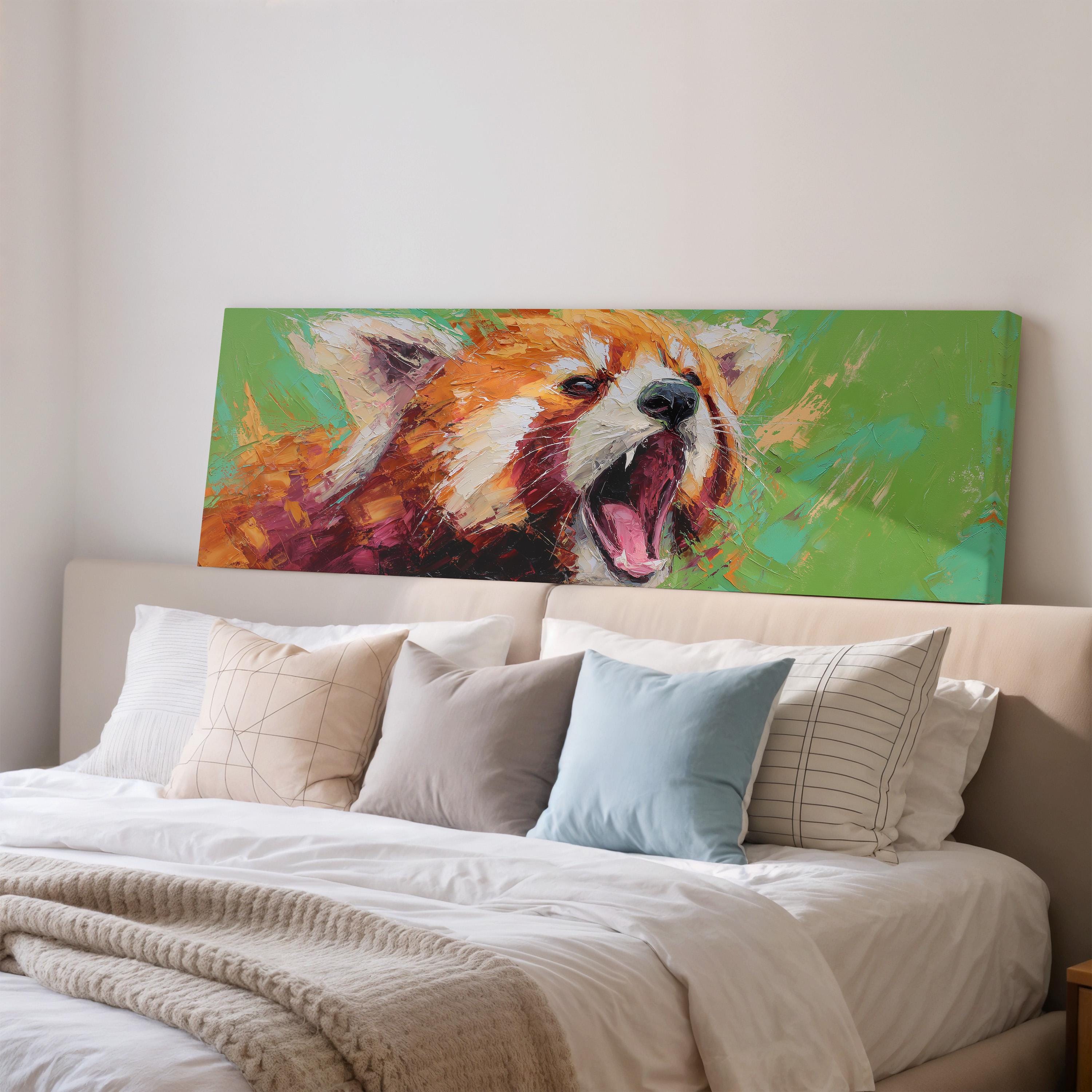 Abstract Red Panda - Wide Panoramic Canvas Art