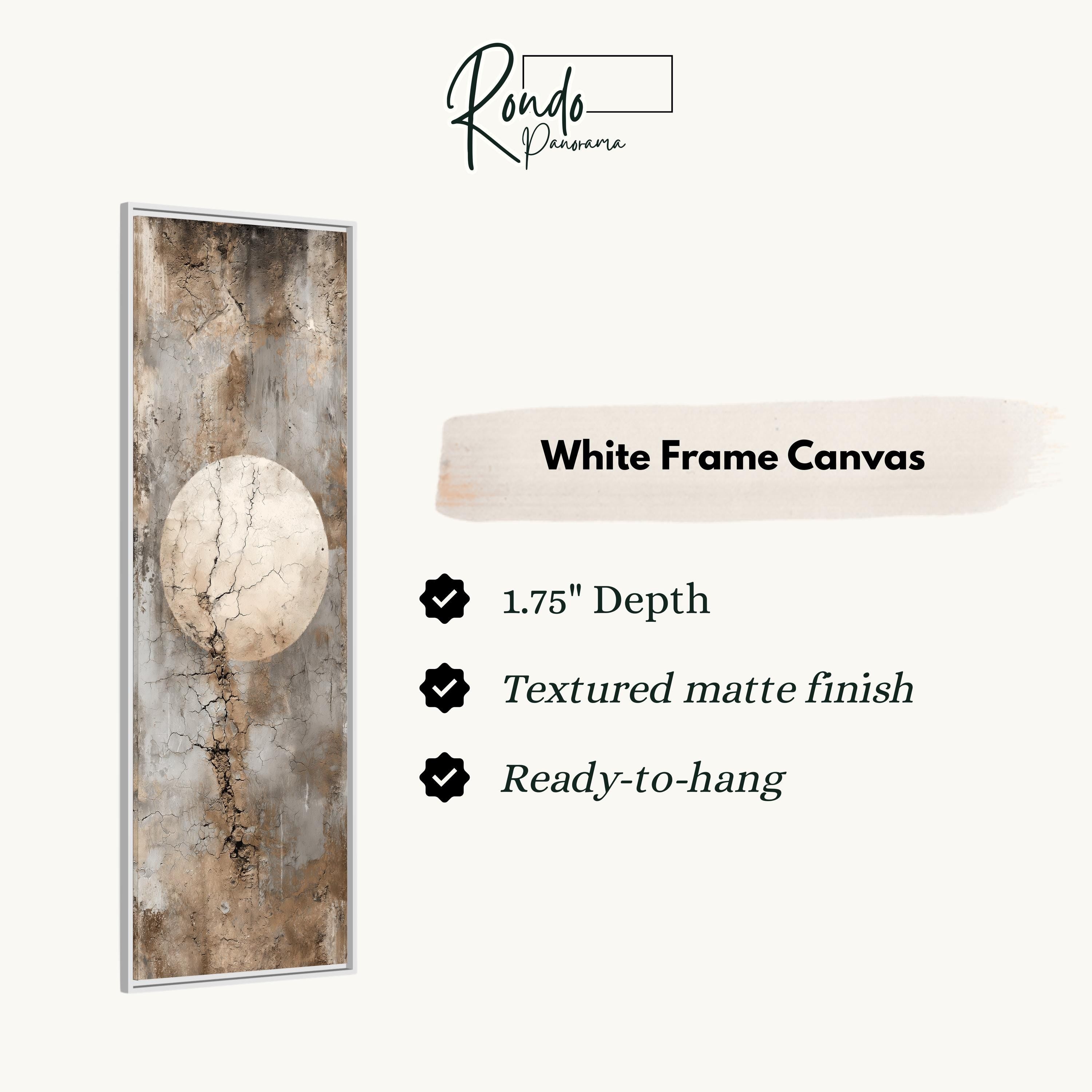 The image is a white frame canvas with a painting of a tree and a large white circle on it.