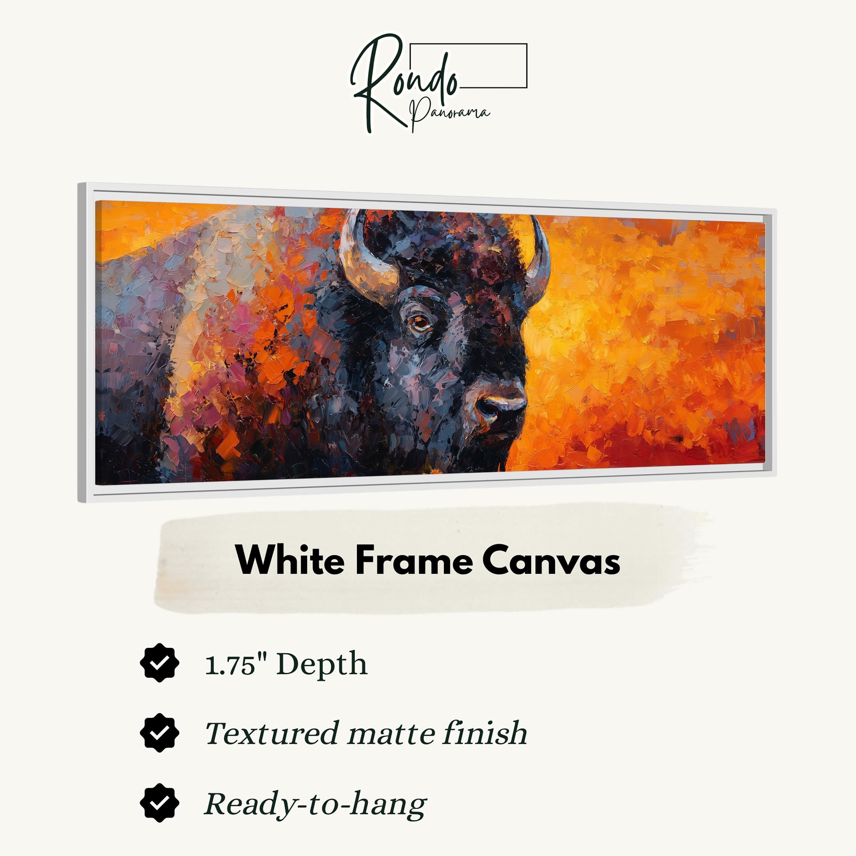 Abstract Bison - Wide Panoramic Canvas