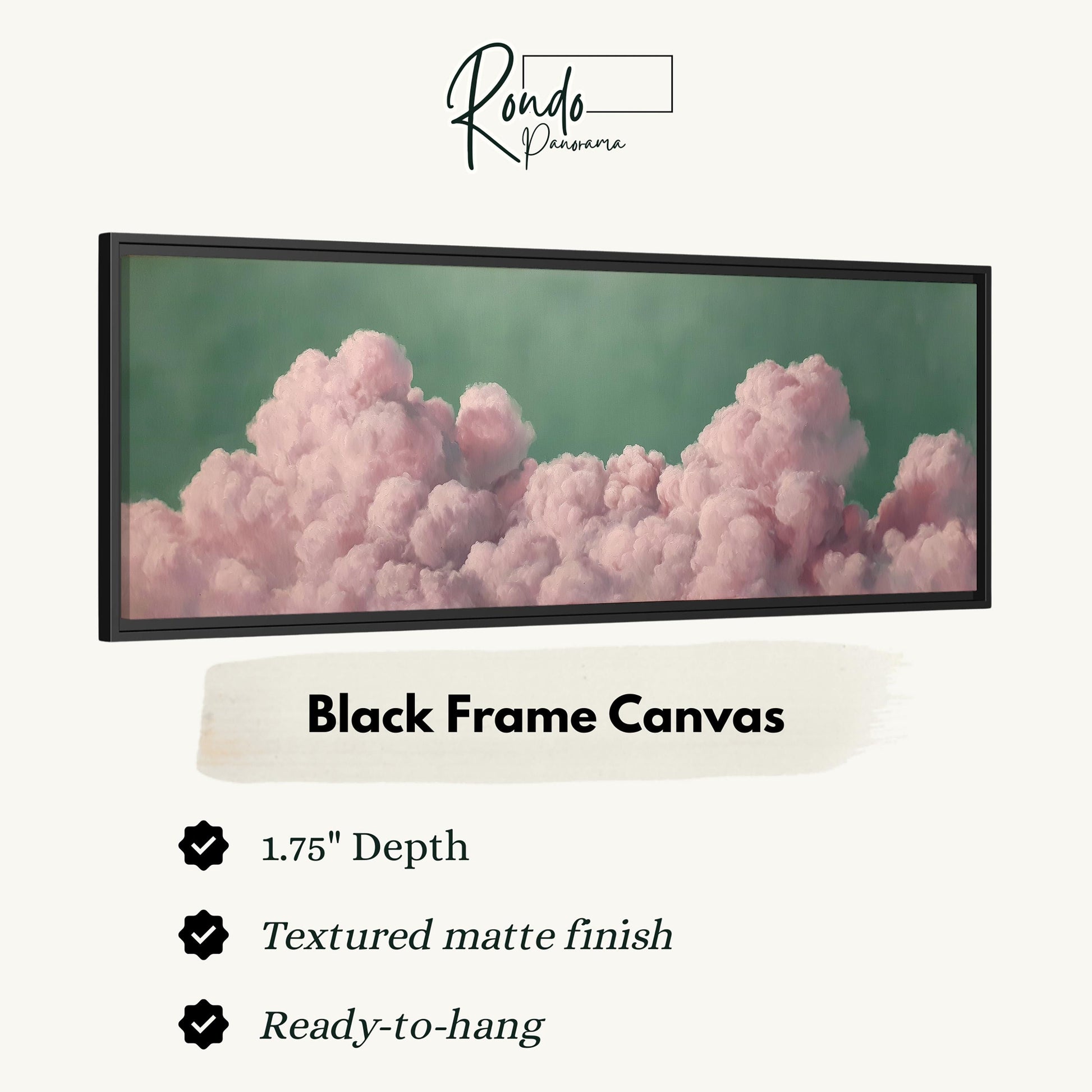 The image is a black frame canvas depicting a cloud with pink and white hues.