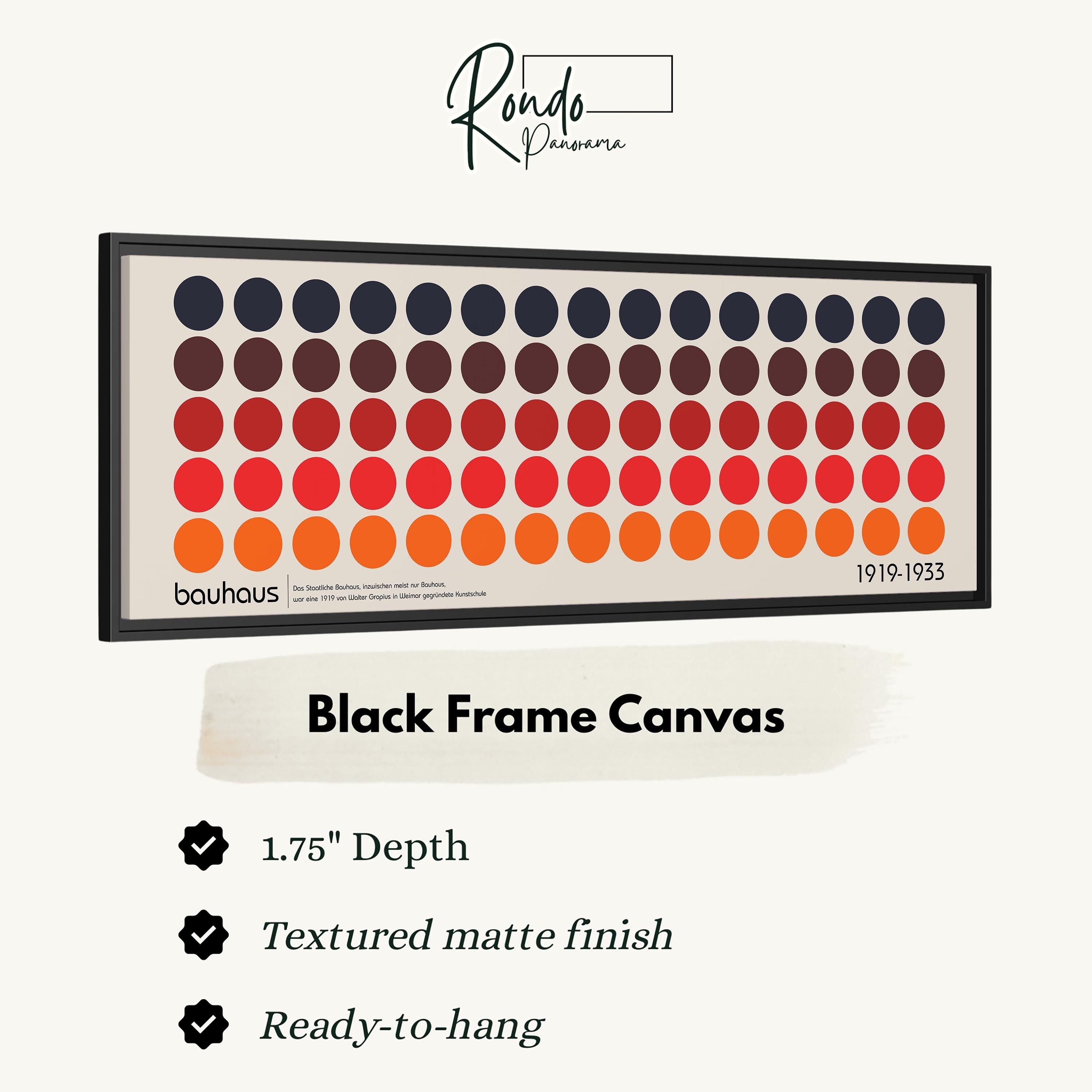 The image is a black frame canvas with a repeating pattern of circles in various colors, including red, orange, yellow, and black.