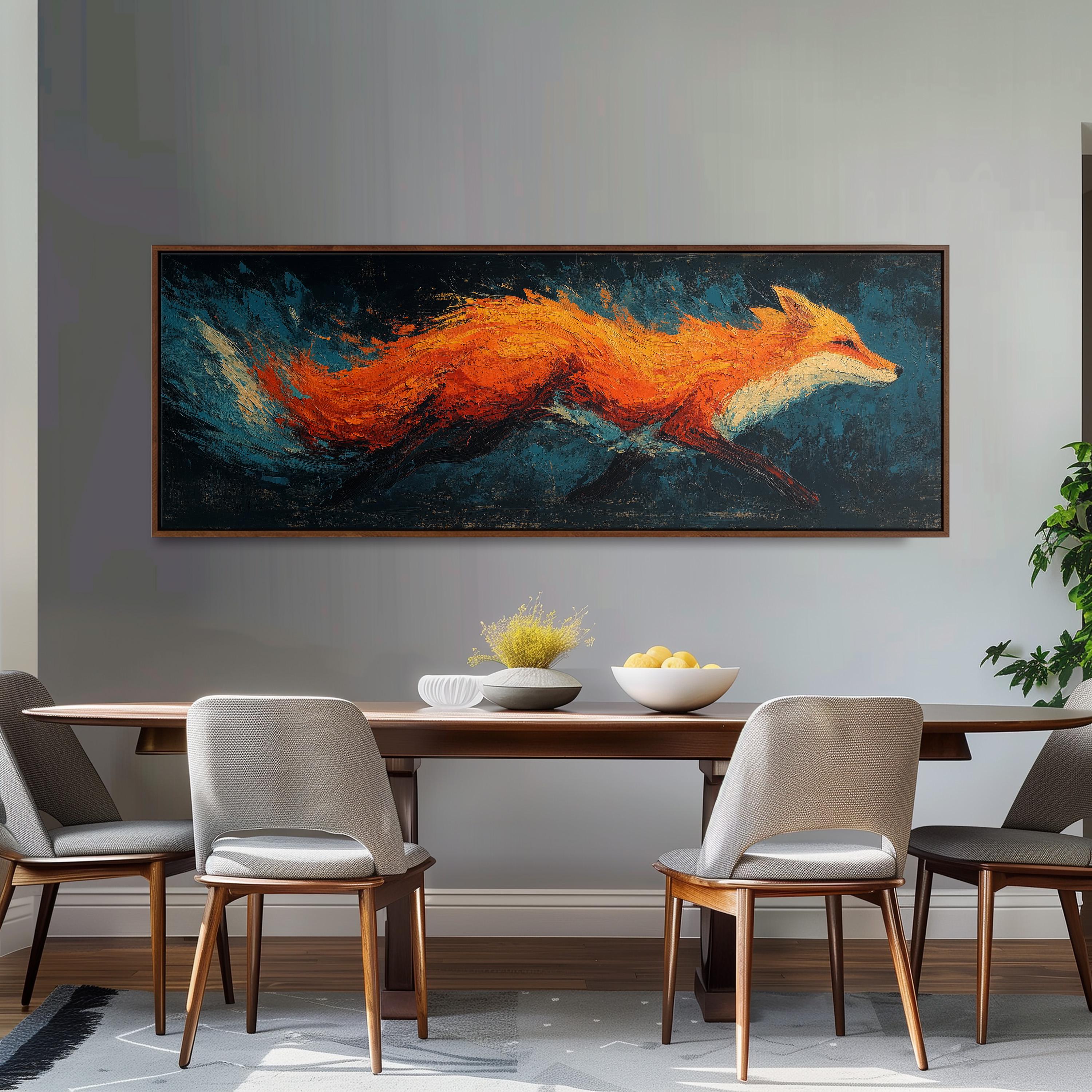 Abstract Fox Art - Wide Panoramic Canvas