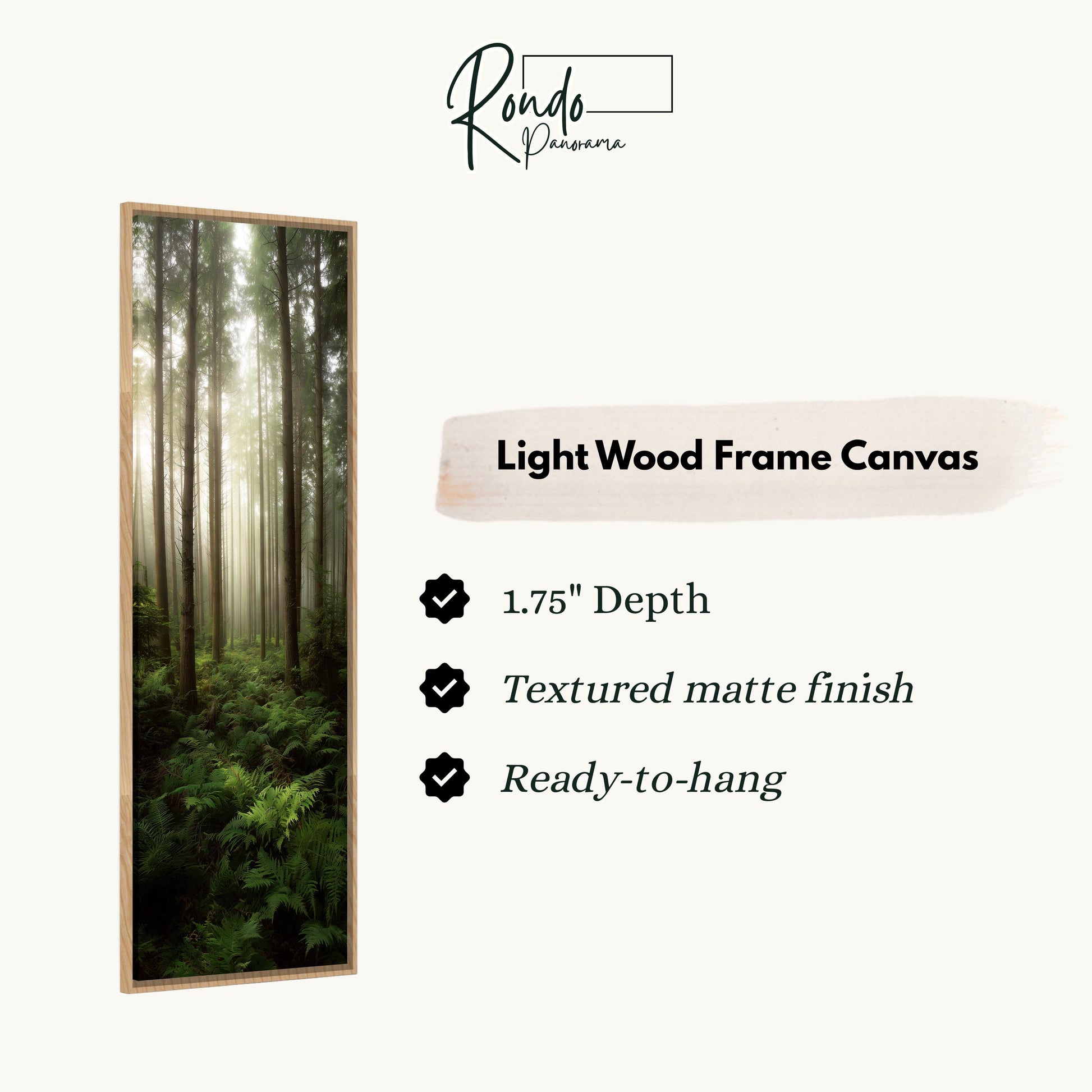 a forest scene with tall trees and lush greenery.