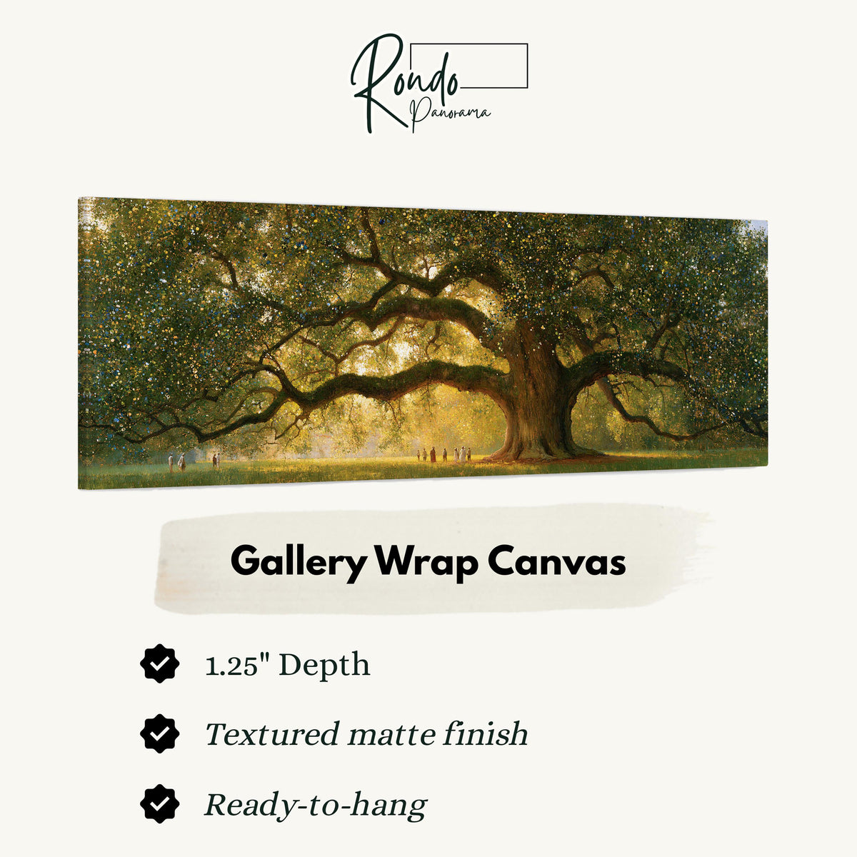 Golden oak tree in a park gallery wrap canvas with the image wrapped around the edges