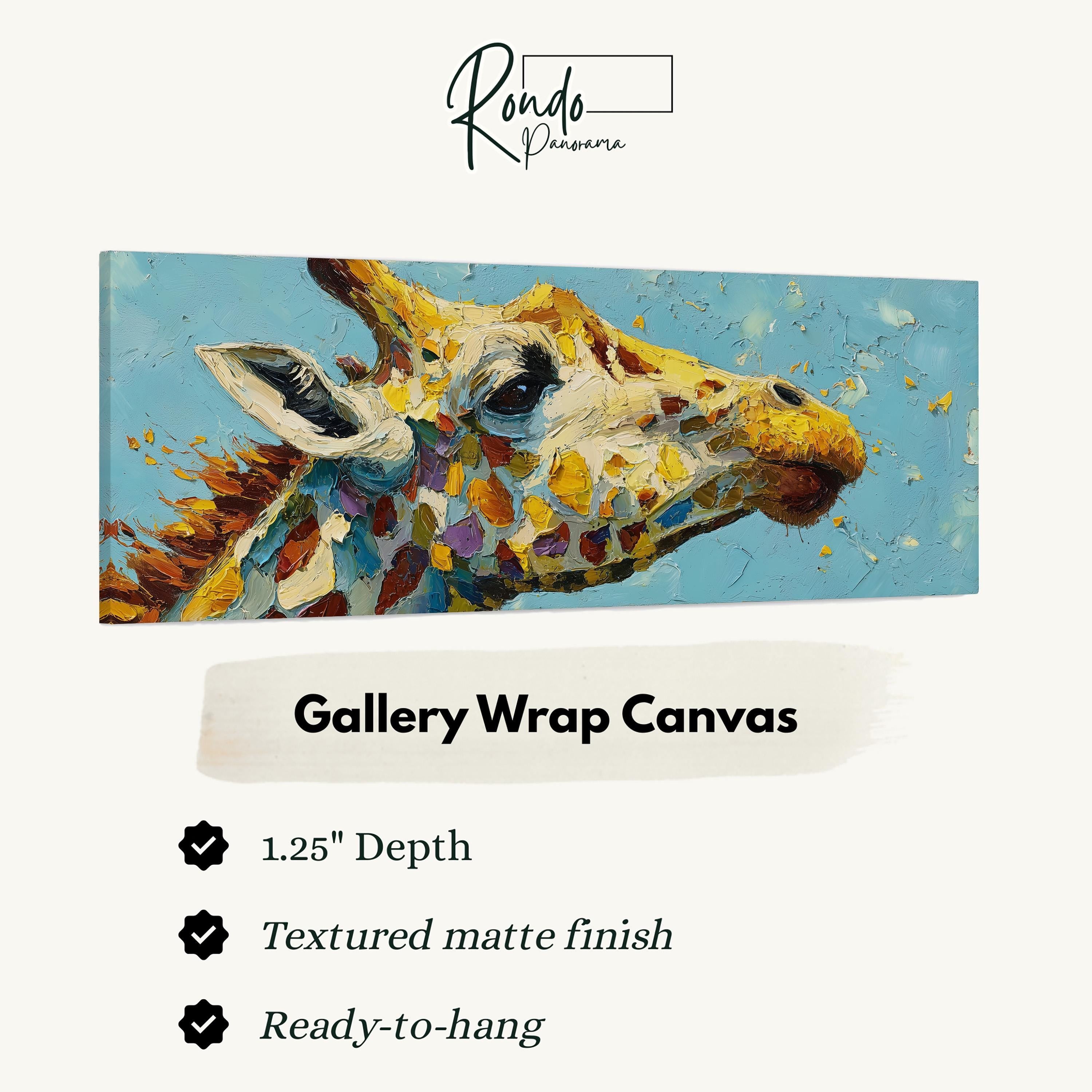 Abstract Giraffe - Wide Panoramic Canvas