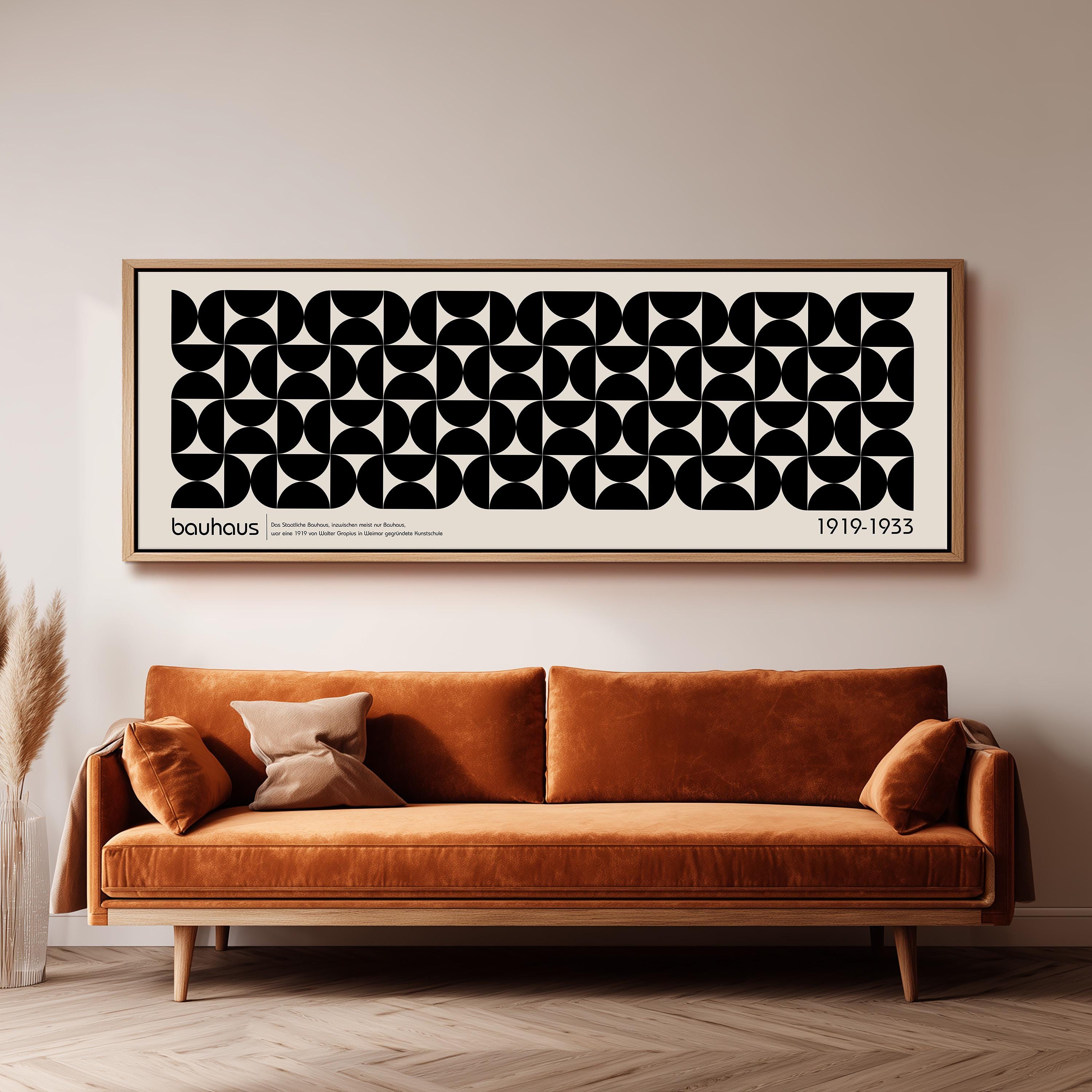 Mid Century Modern Bauhaus Art - Black & White Geometric Print
