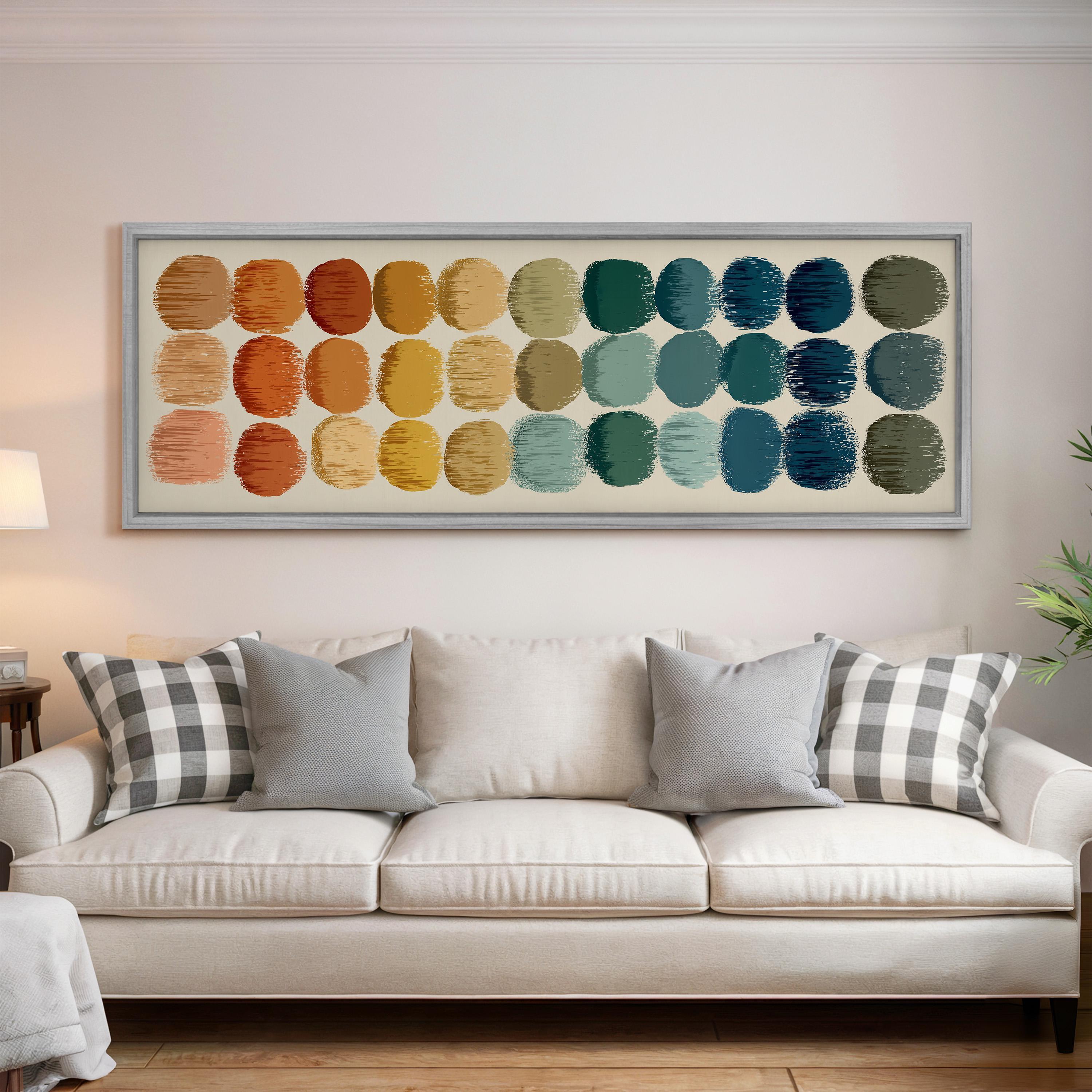 Mid Century Modern Circles - Wide Panoramic Canvas