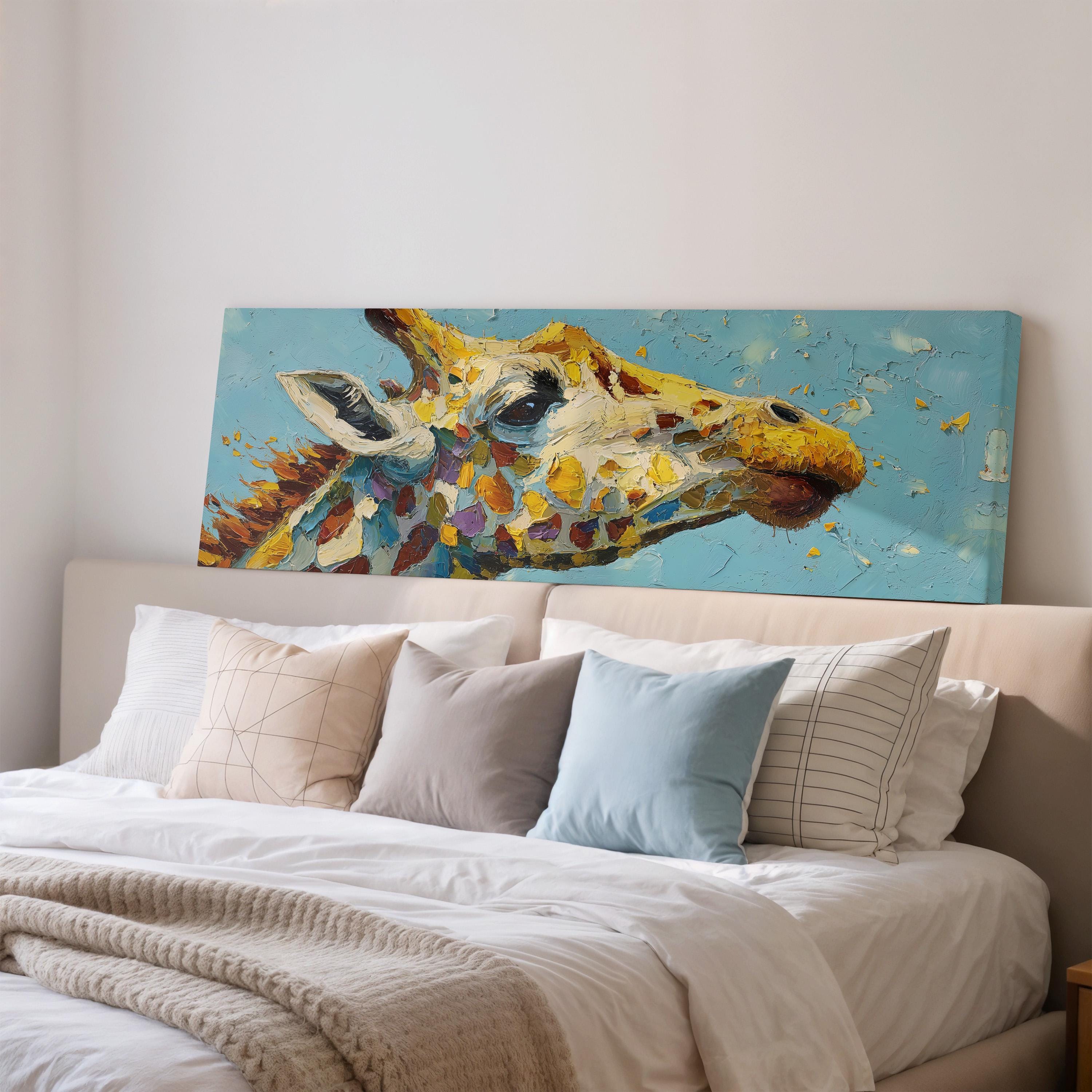 Abstract Giraffe - Wide Panoramic Canvas