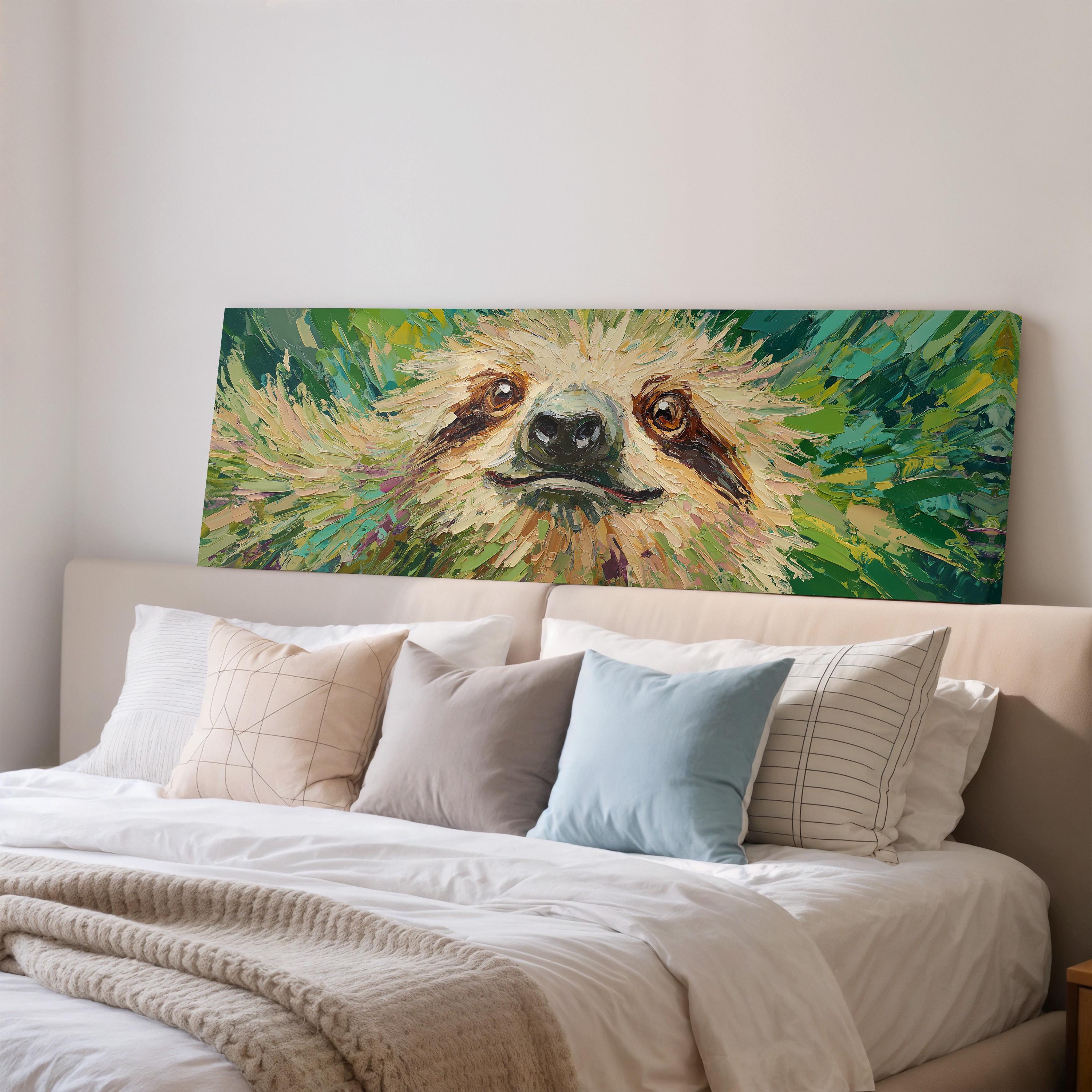 Happy Sloth - Wide Panoramic Canvas