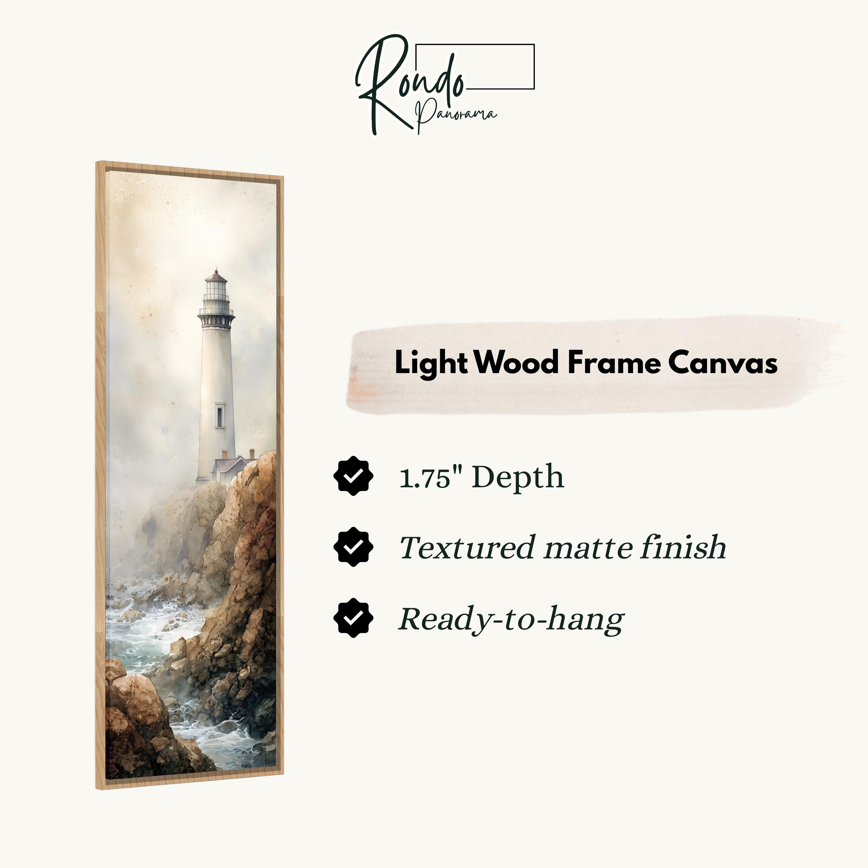 a lighthouse on a rocky cliff, with a watery background.