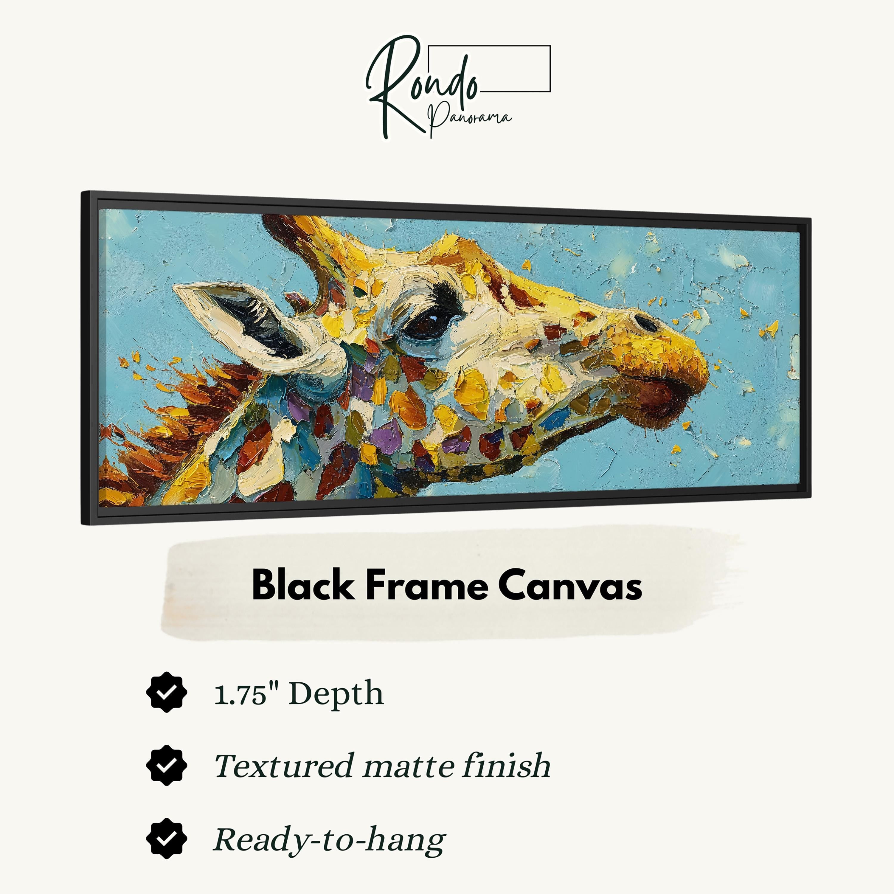 Abstract Giraffe - Wide Panoramic Canvas