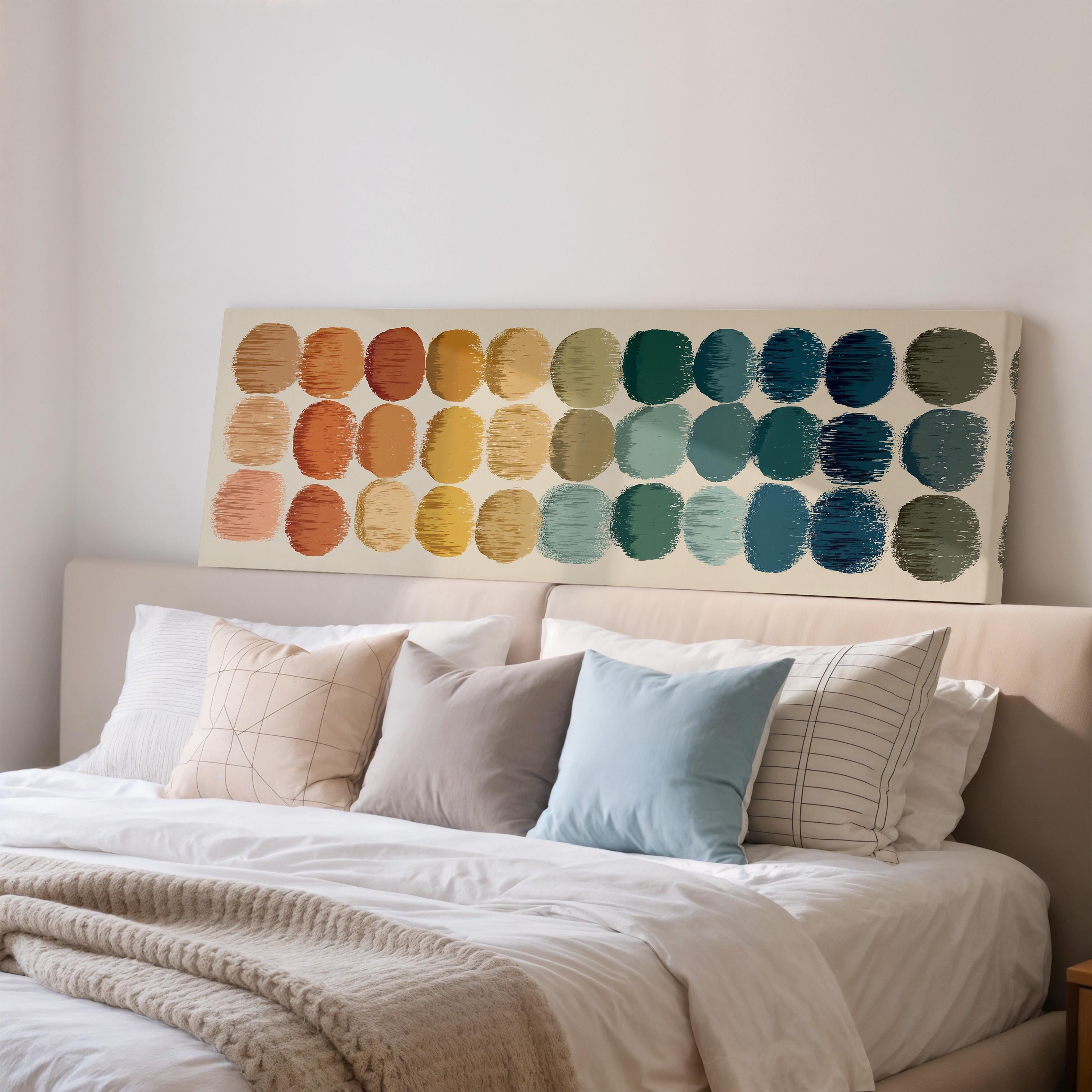 Mid Century Modern Circles - Wide Panoramic Canvas