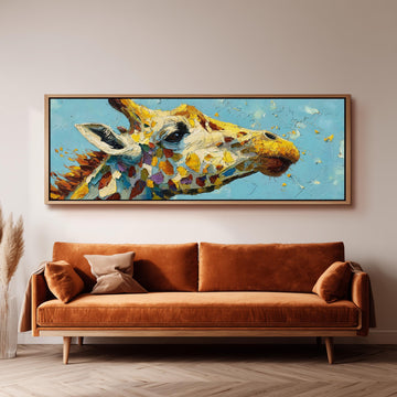 Abstract Giraffe - Wide Panoramic Canvas