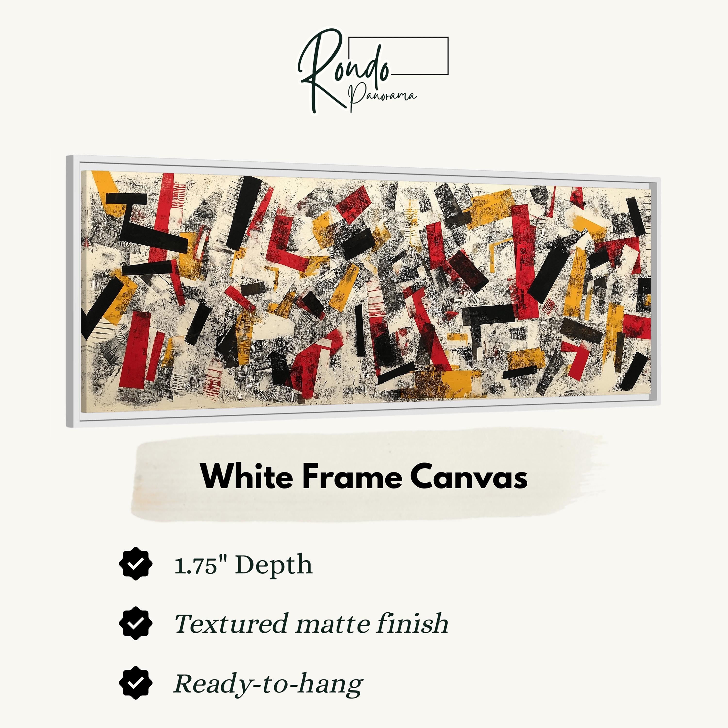 The image is a white frame canvas with a textured matte finish, and it is ready to hang.