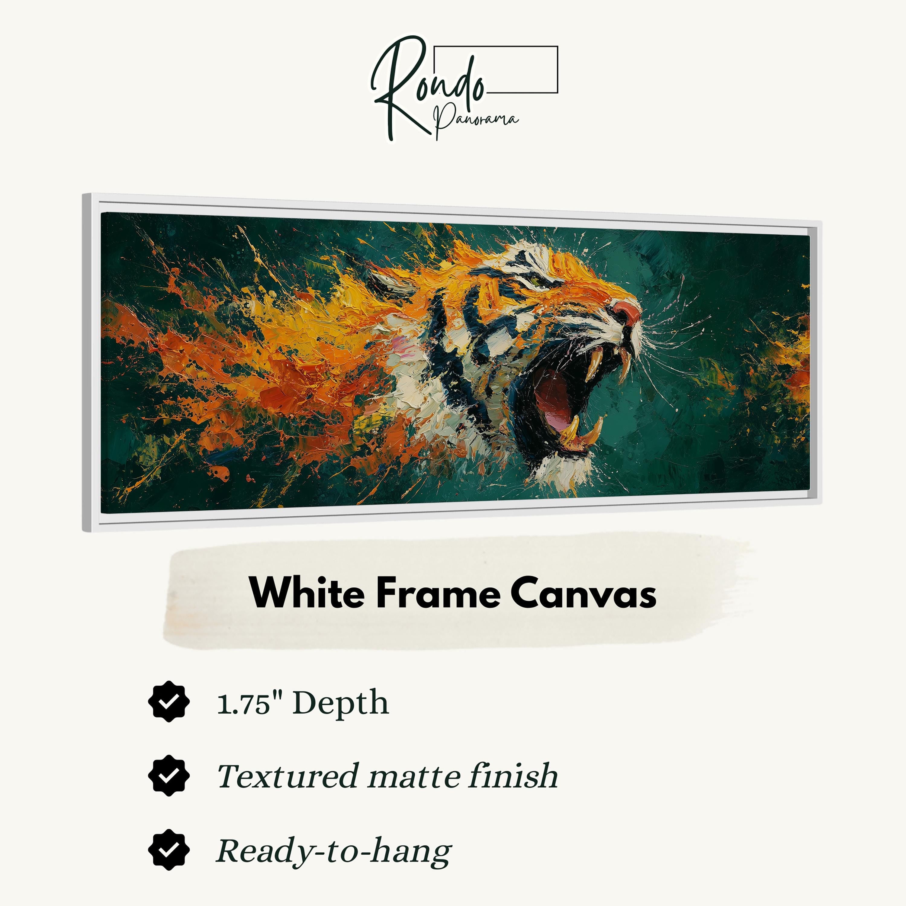 Abstract Roaring Tiger - Orange and Blue Art