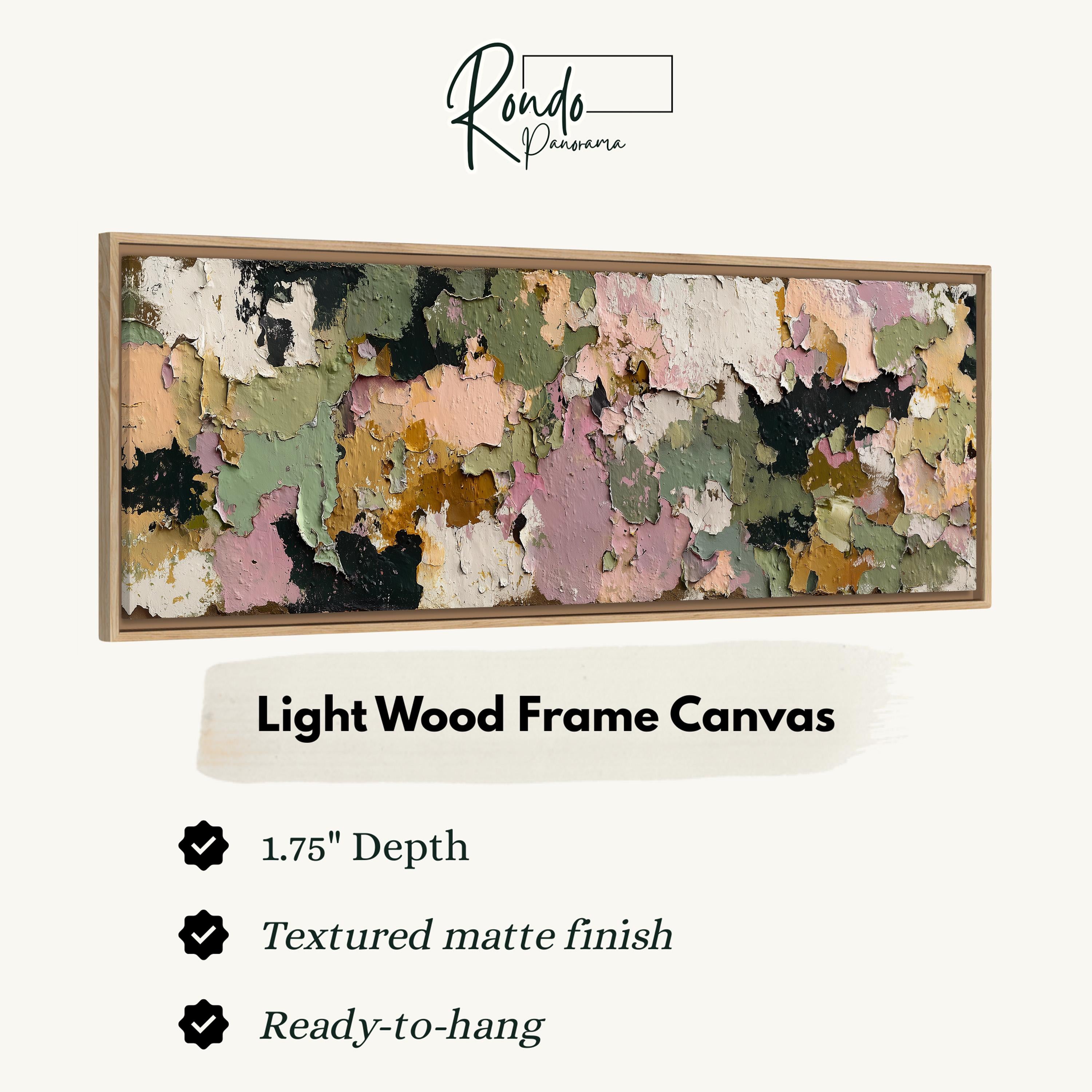 The image is a framed artwork with a textured matte finish, featuring a light wood frame. The artwork has a 1.75" depth and is ready to hang.