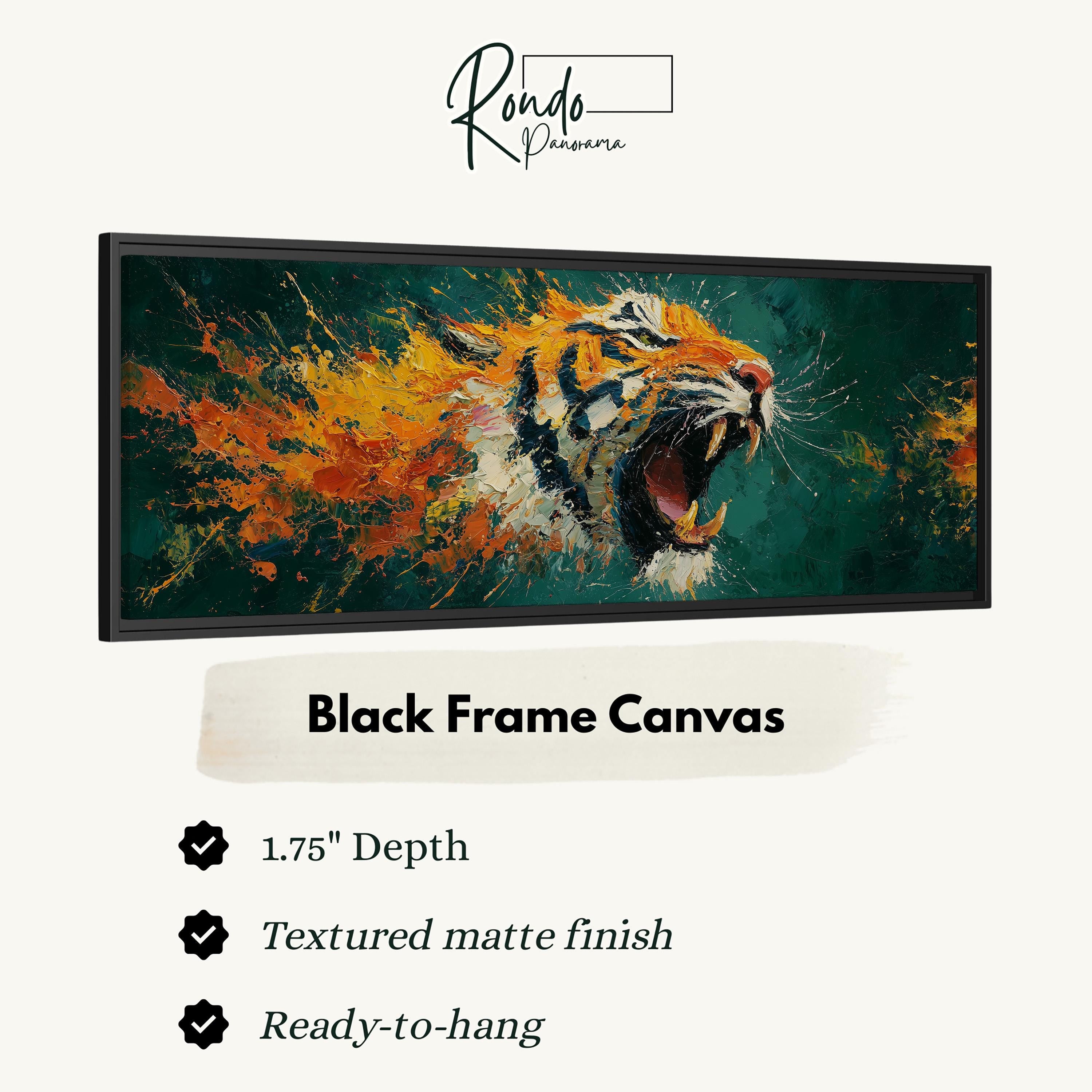 Abstract Roaring Tiger - Orange and Blue Art
