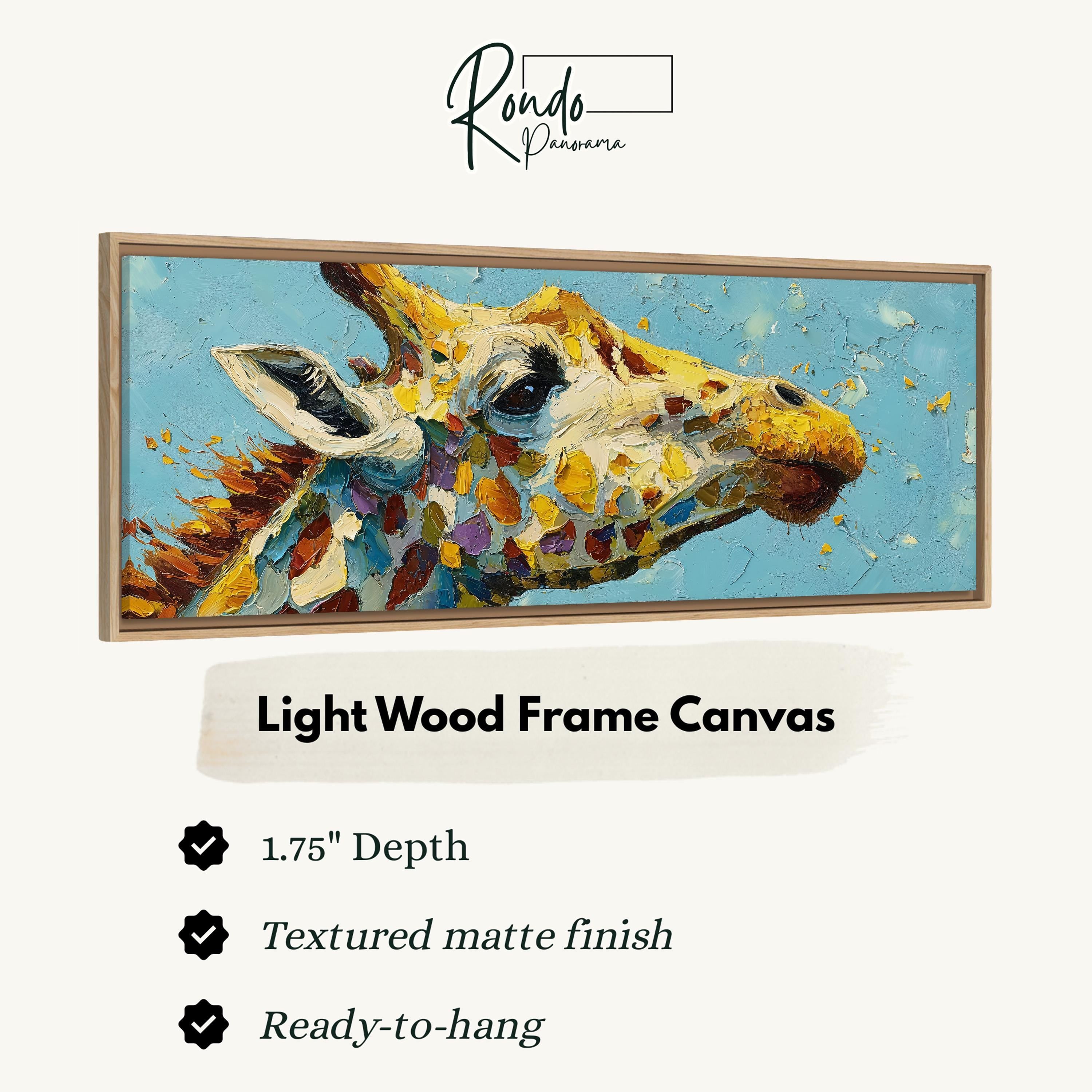 Abstract Giraffe - Wide Panoramic Canvas