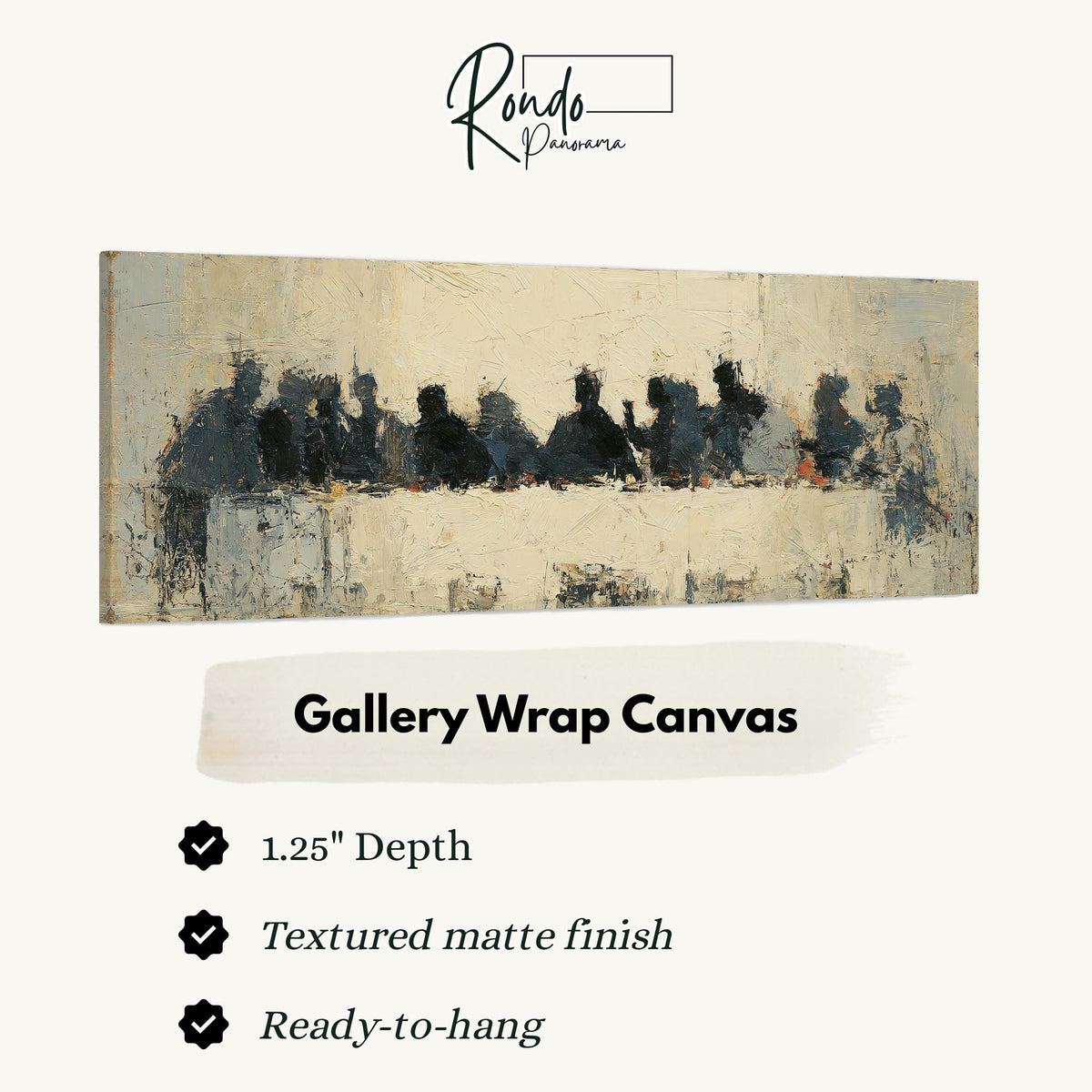 Abstract silhouette Last Supper gallery wrap canvas with the image wrapped around the edges