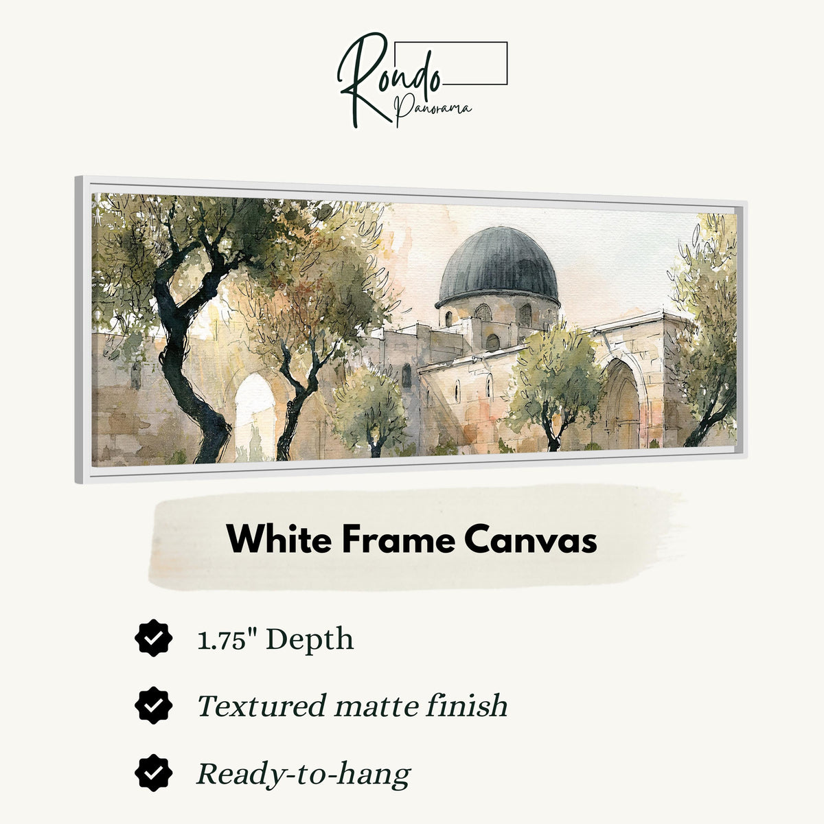 Old stone dome in a sketch style canvas print in a white floating frame