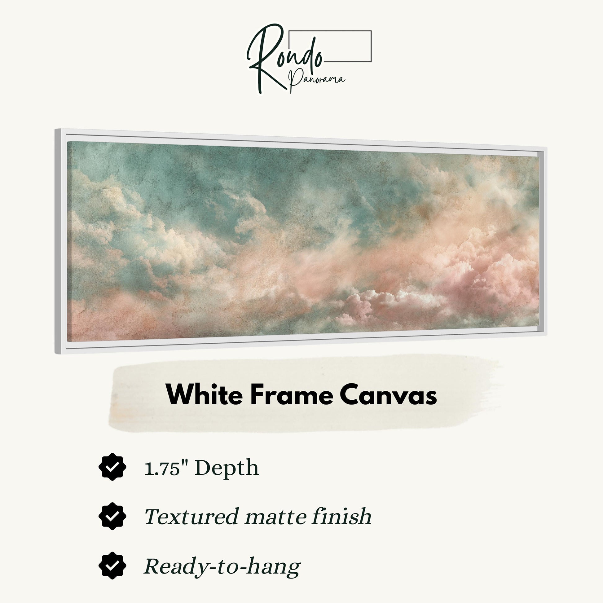 The image is a white frame canvas depicting a cloudy sky with a textured finish.