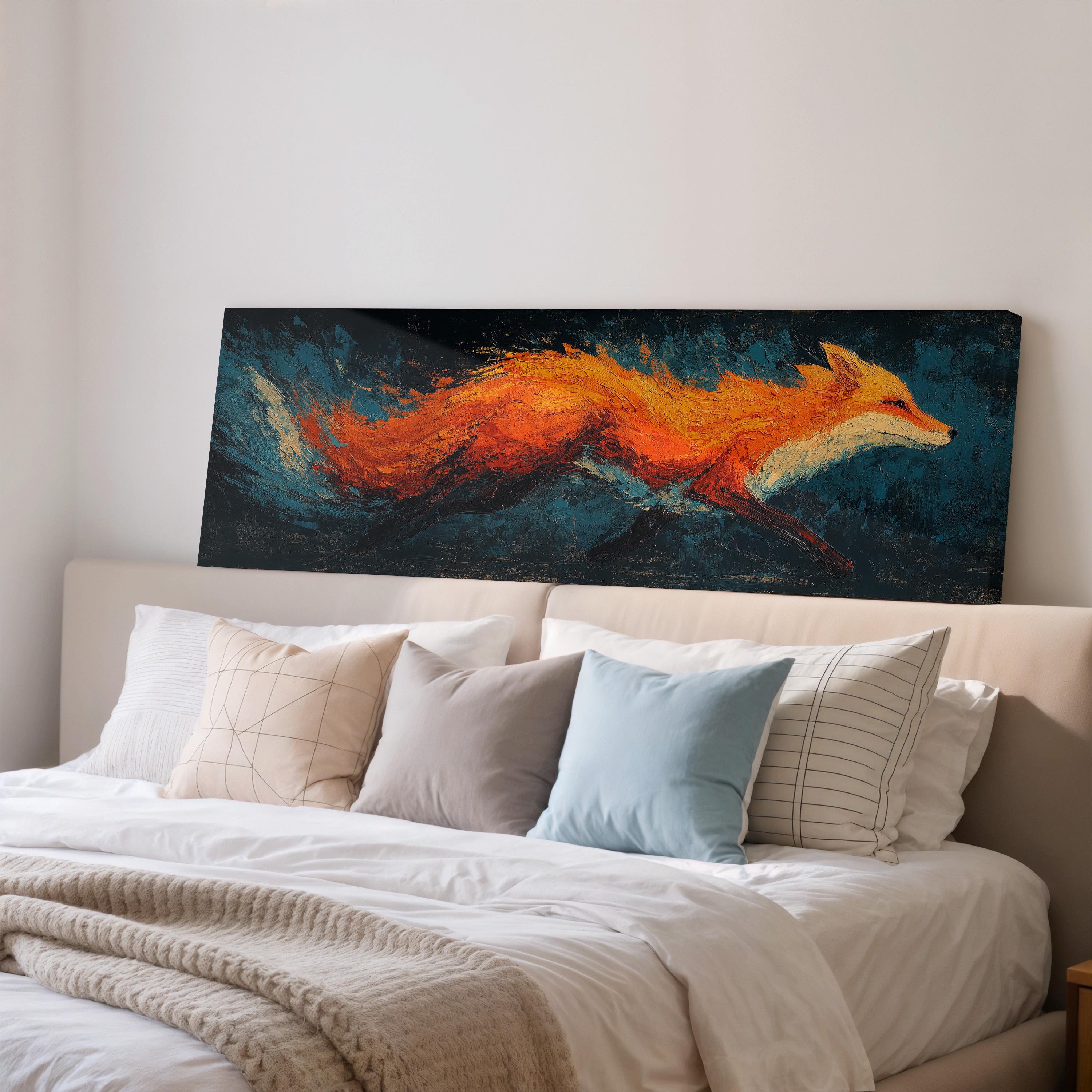 Abstract Fox Art - Wide Panoramic Canvas