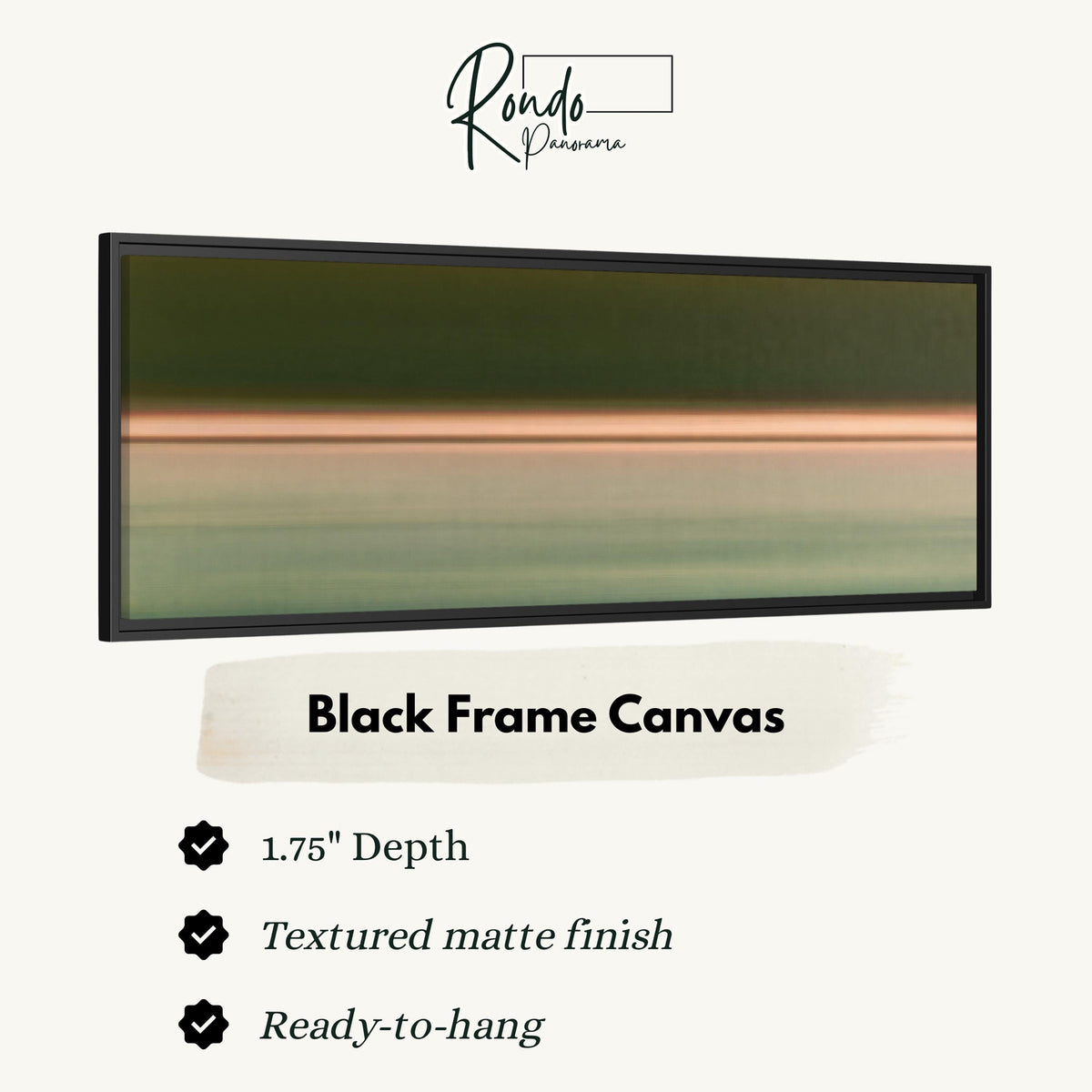 Minimalist dusk horizon gradient canvas print in a black floating frame