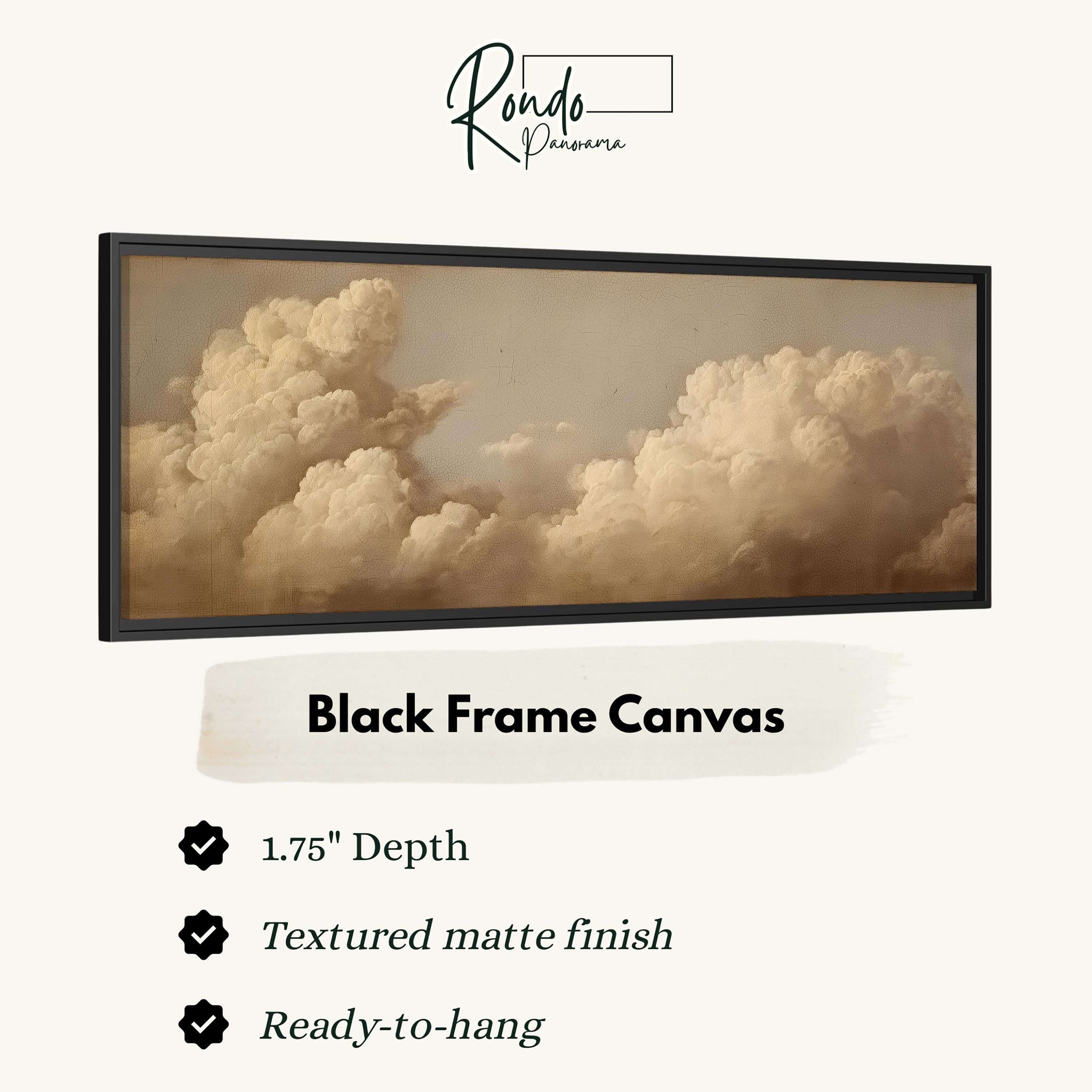The image is a black frame canvas depicting a cloudy sky.