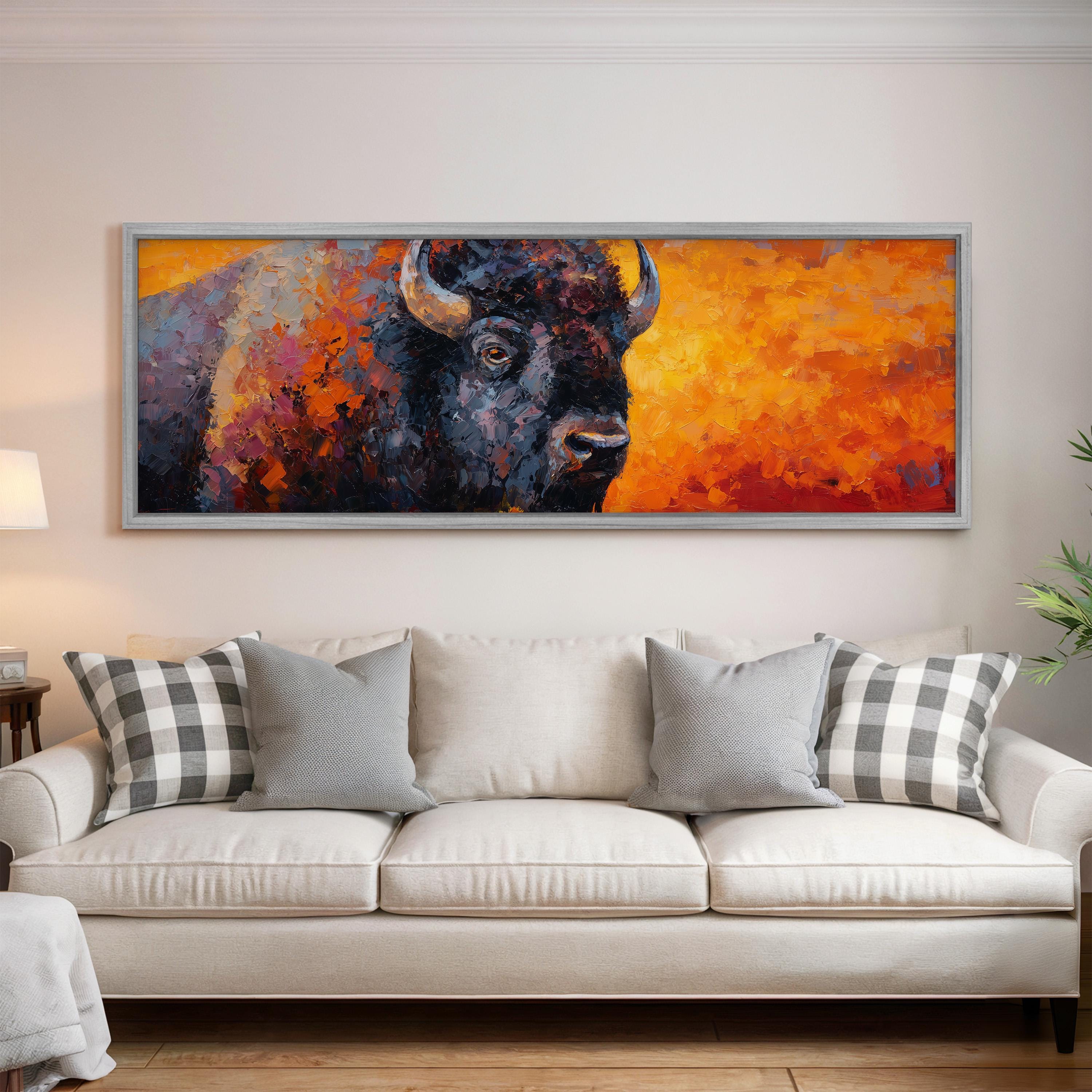 Abstract Bison - Wide Panoramic Canvas
