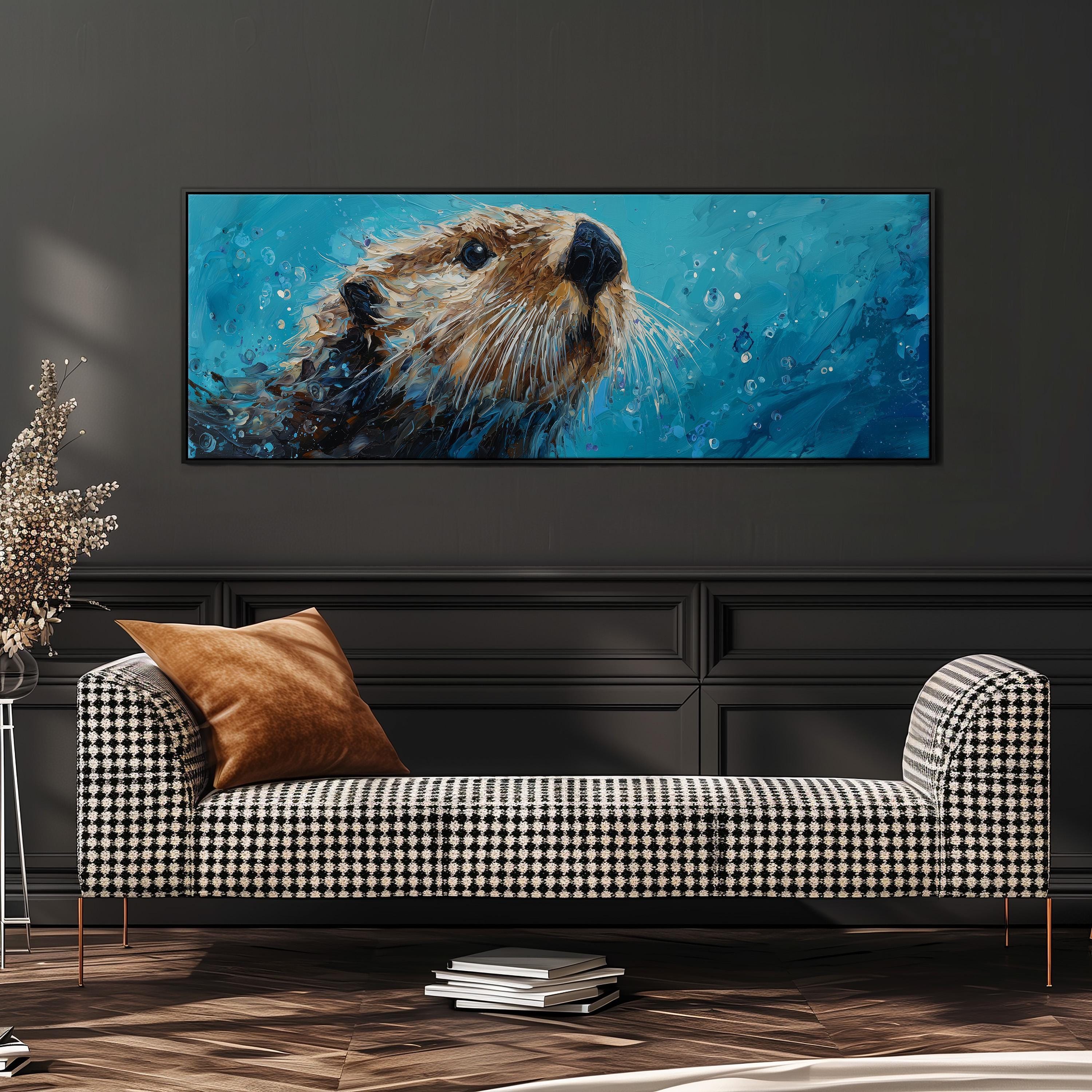 Abstract Sea Otter - Wide Panoramic Canvas
