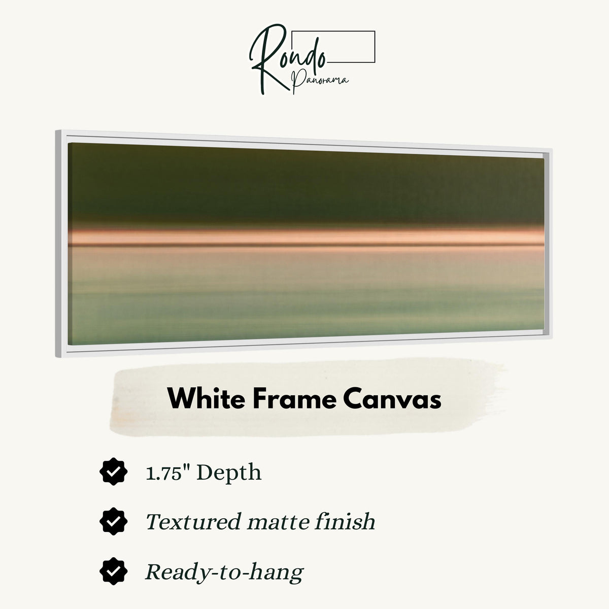 Minimalist dusk horizon gradient canvas print in a white floating frame