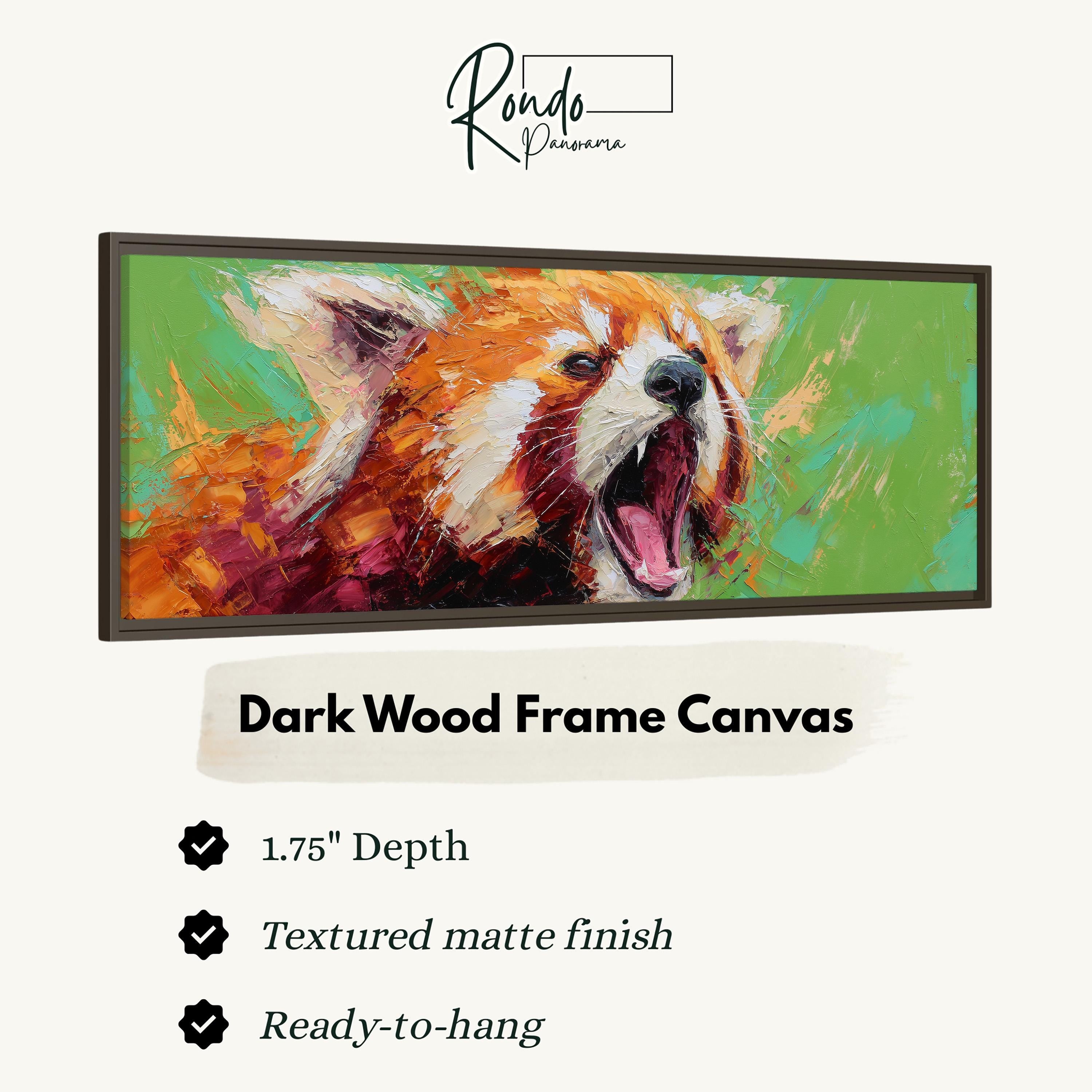 Abstract Red Panda - Wide Panoramic Canvas Art