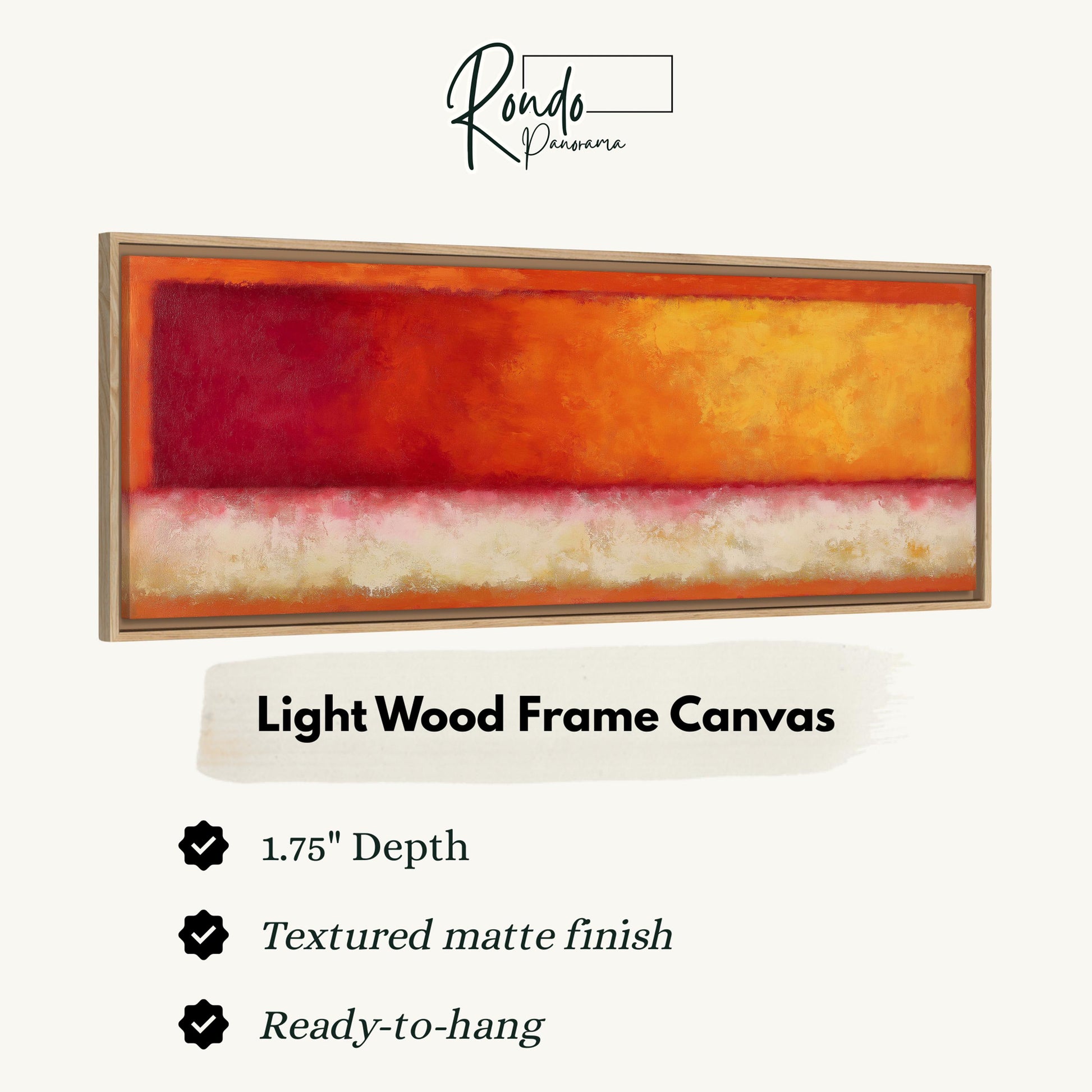 a light wood frame canvas with a textured matte finish, 1.75" depth, and ready-to-hang.