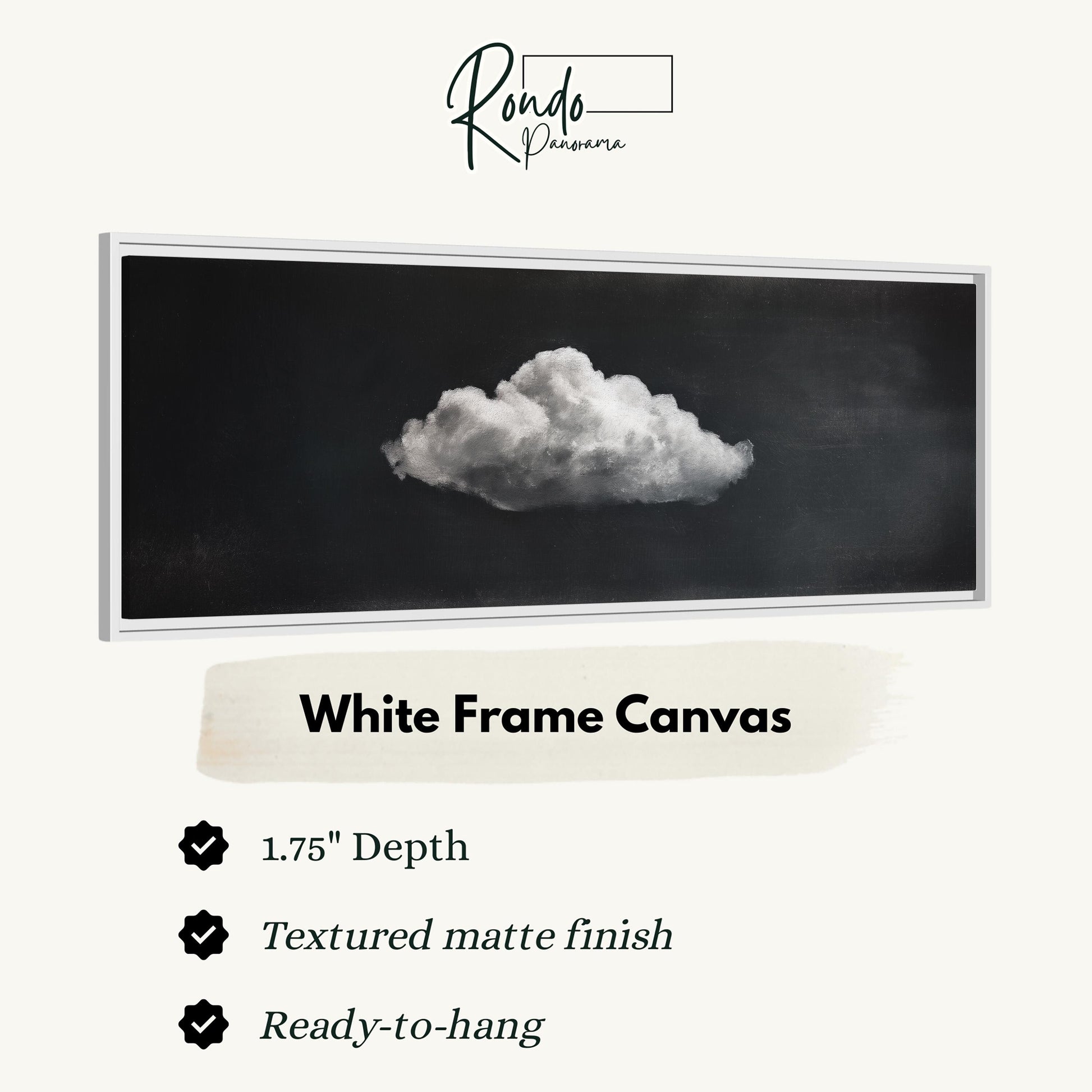 The image is a white frame canvas depicting a single cloud against a dark background.