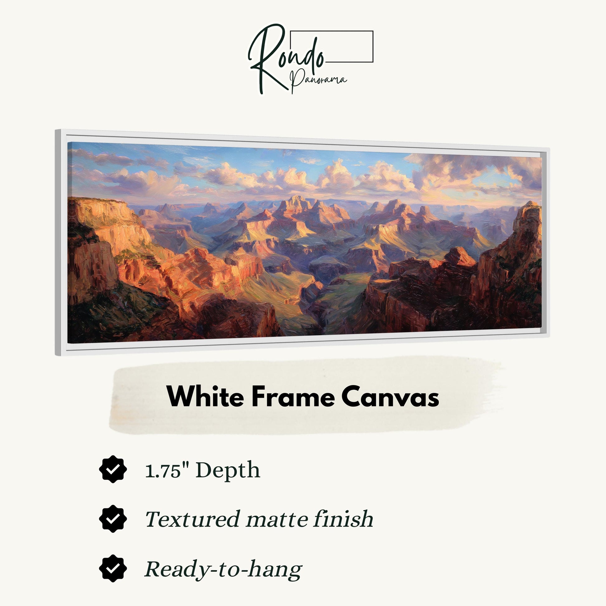 The image is a white frame canvas depicting a scenic landscape with mountains and a valley.