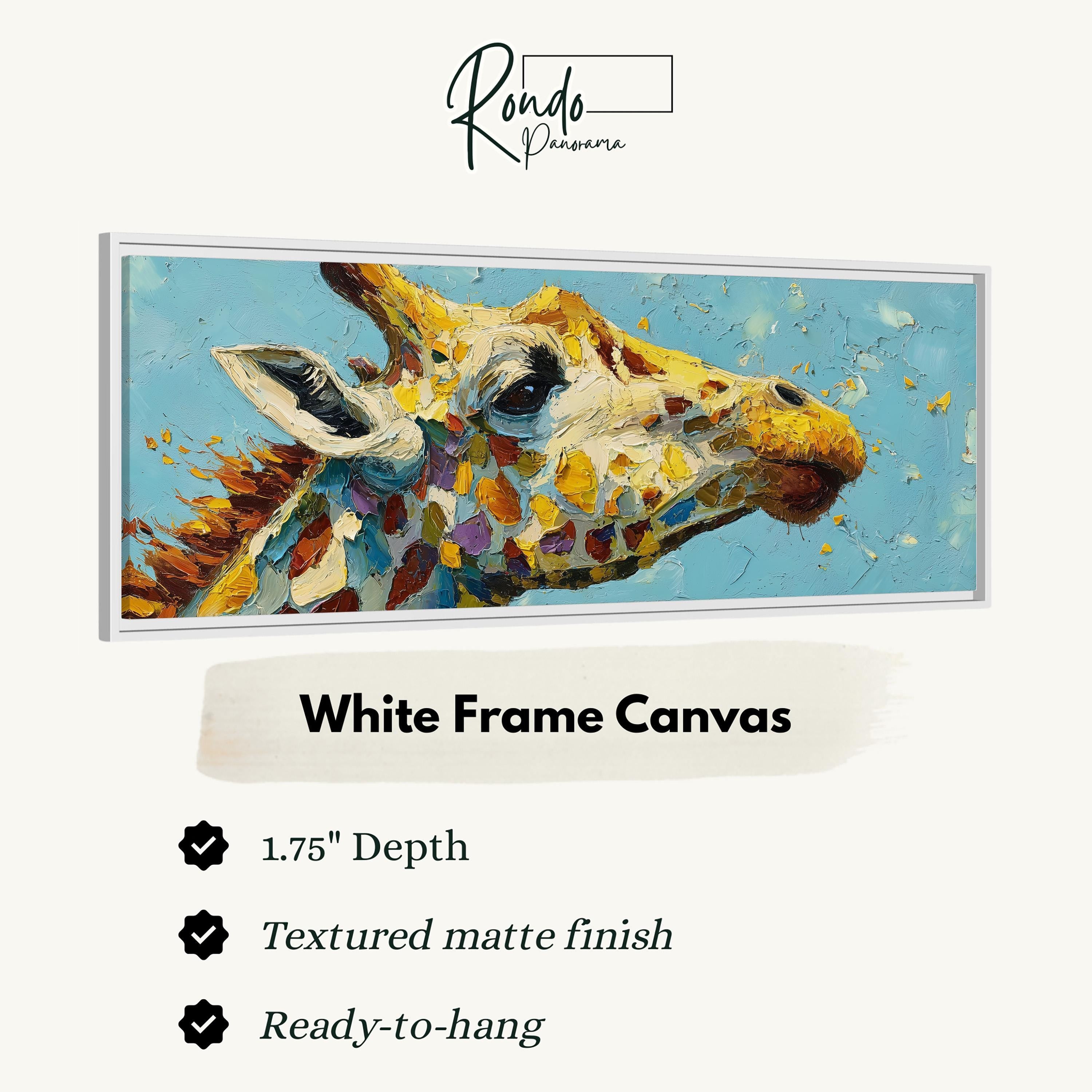 Abstract Giraffe - Wide Panoramic Canvas