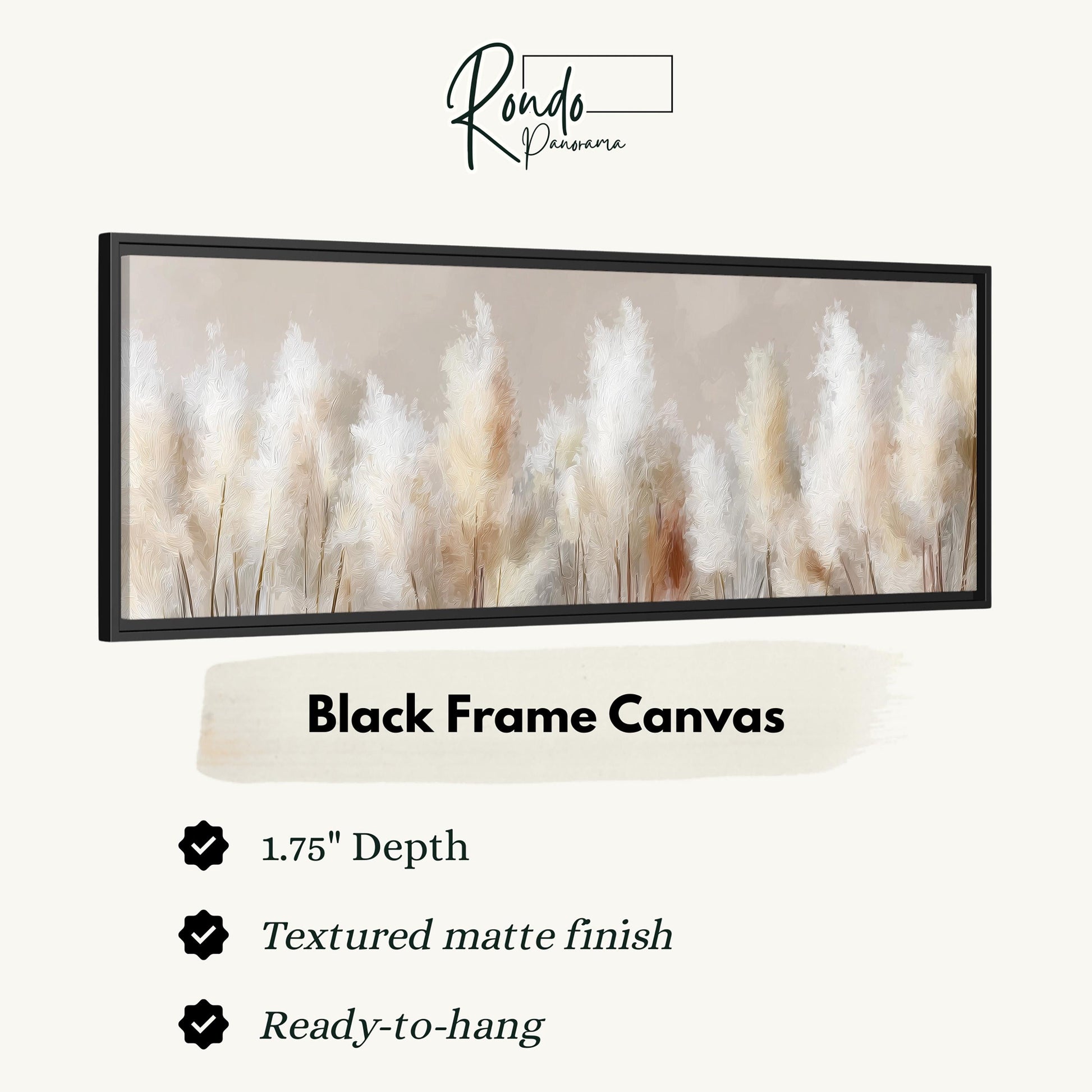 The image is a black frame canvas depicting a field of tall grasses or reeds.