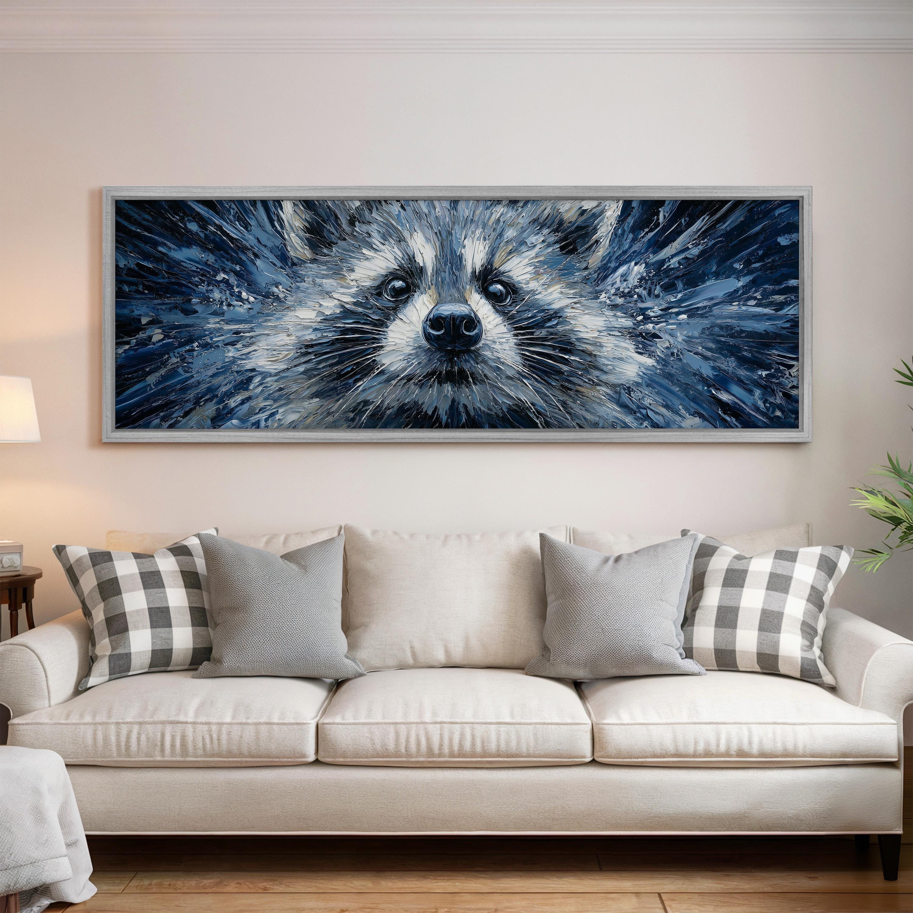 Abstract Raccoon - Wide Panoramic Canvas Art